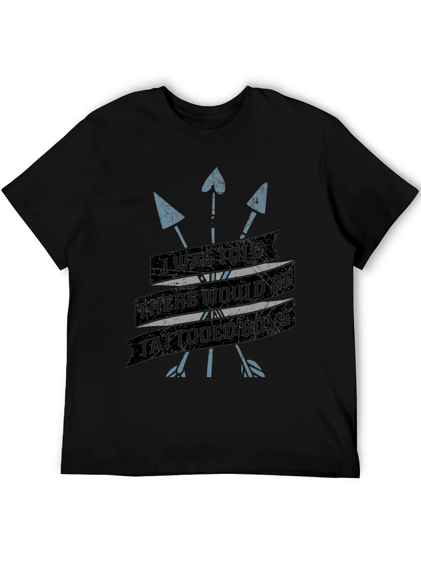 Tattooed Boys Graphic Print T-Shirt - Black