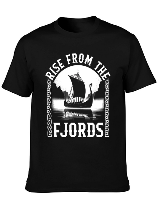 Rise From The Fjords Viking Ship Graphic Tee