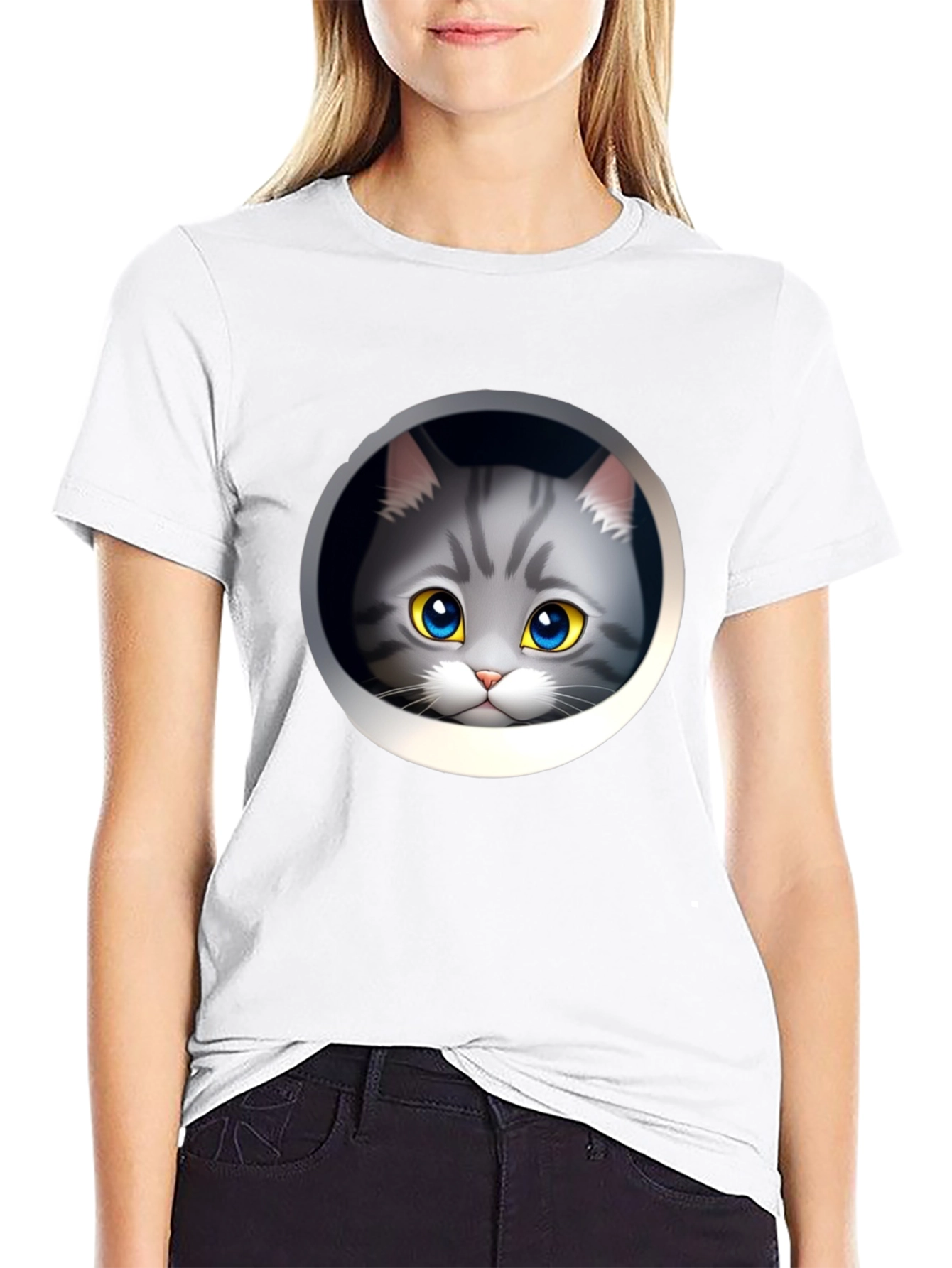 Cute Cartoon Cat T-Shirt