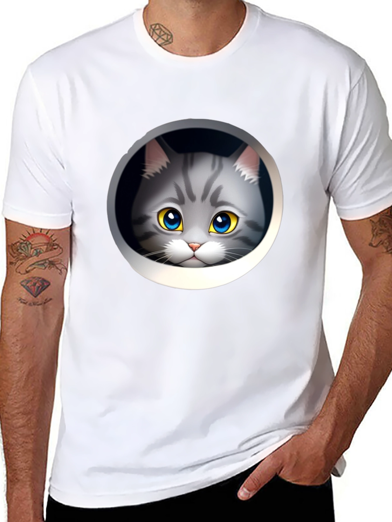 Cute Cartoon Cat T-Shirt