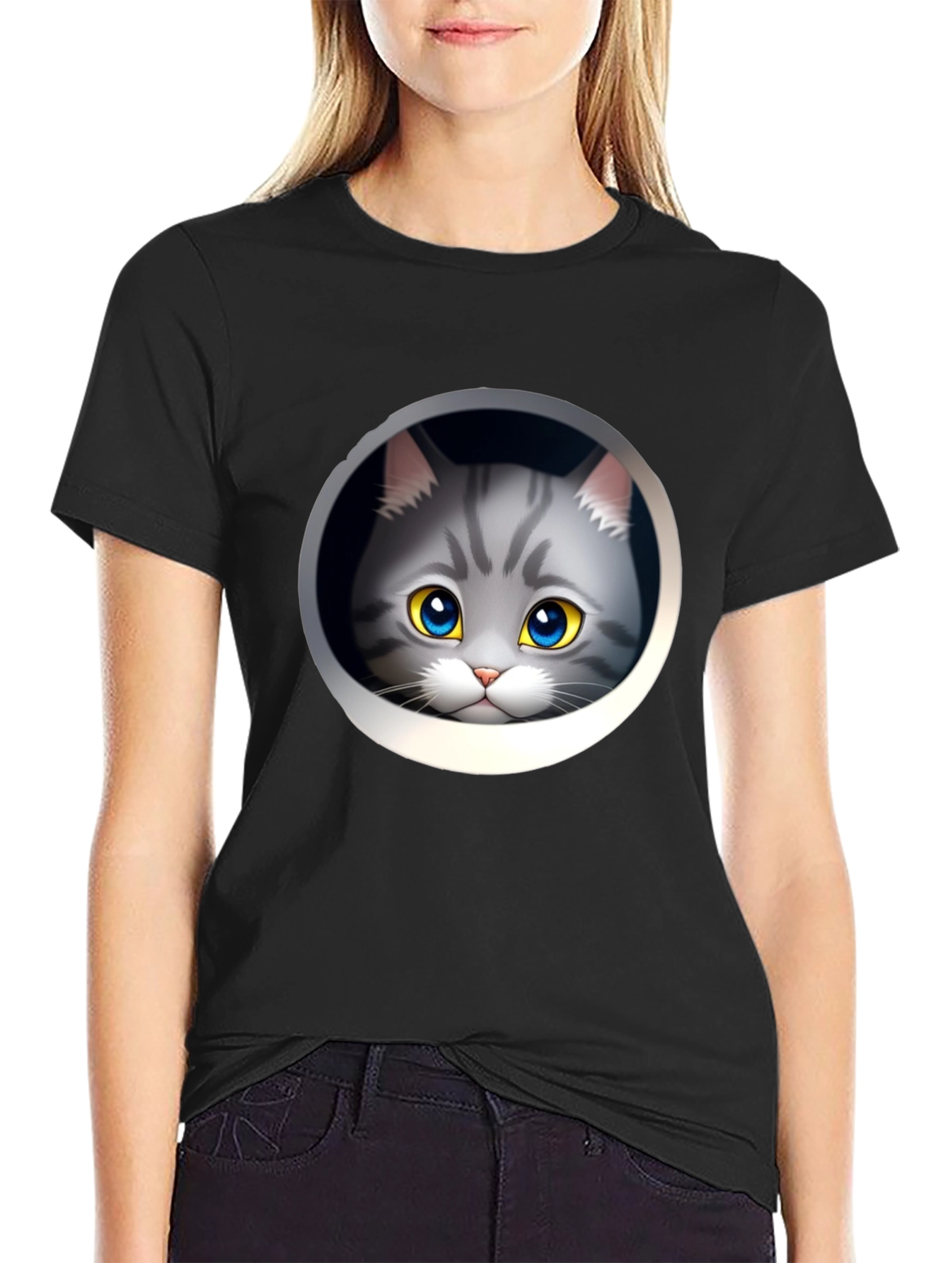Cute Cartoon Cat T-Shirt