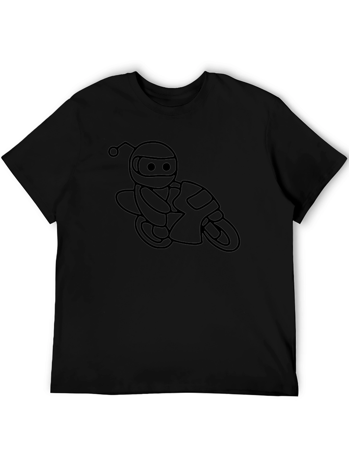 Robot Rider Graphic Tee - Cool Black T-Shirt