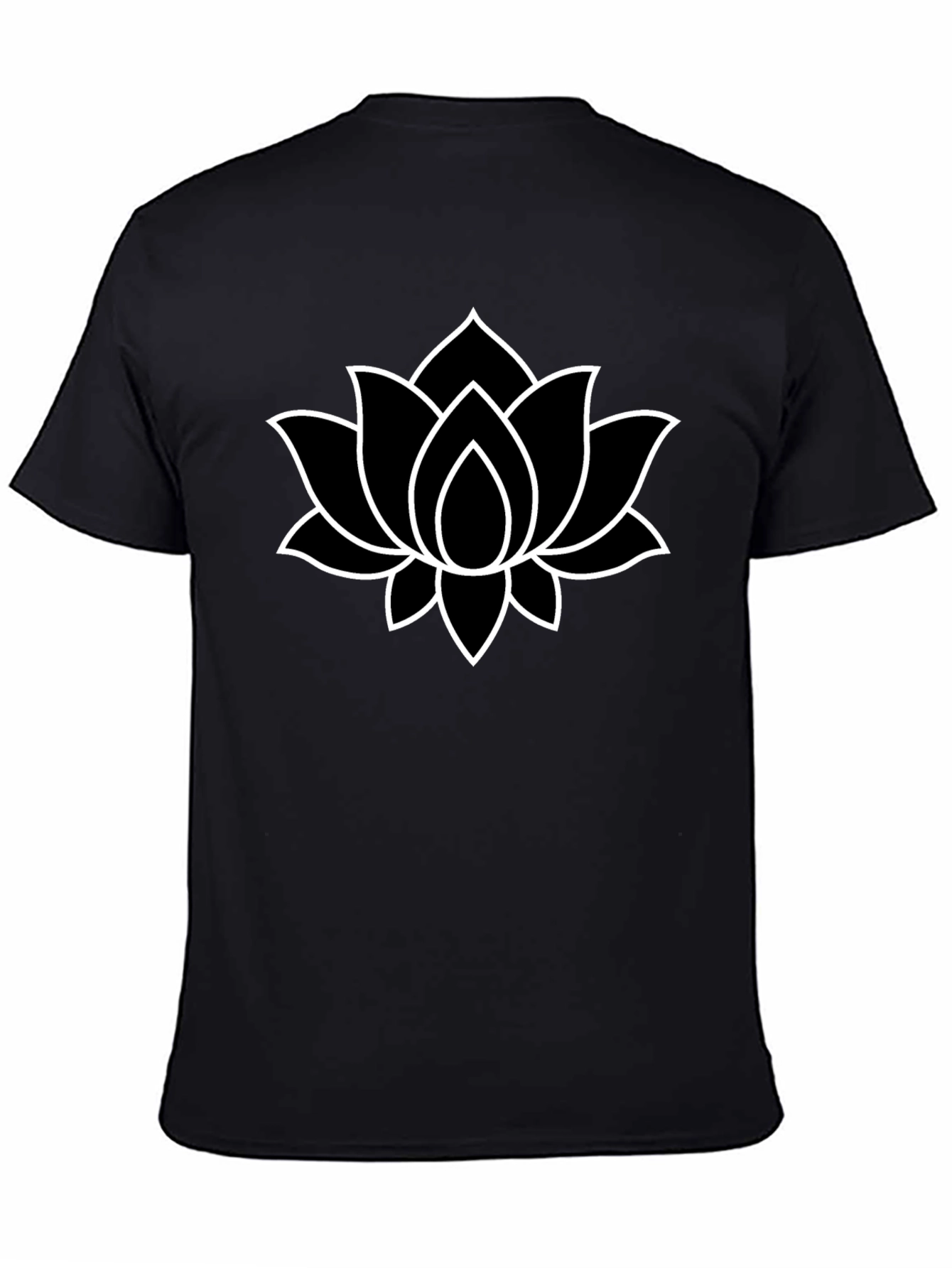 Lotus Flower Graphic Tee - Black Cotton T-Shirt