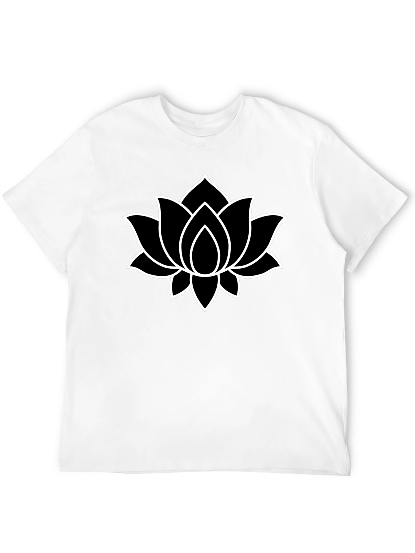 Lotus Flower Graphic Tee - Black Cotton T-Shirt