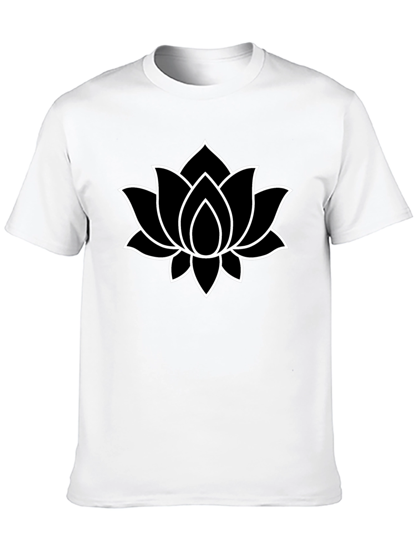 Lotus Flower Graphic Tee - Black Cotton T-Shirt