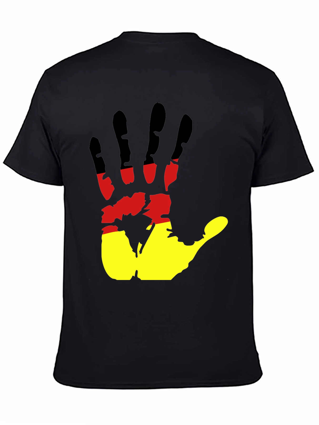 Germany Flag Handprint Black T-Shirt