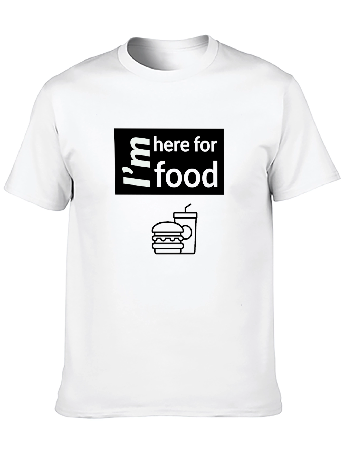 Im Here For Food T-Shirt Black Graphic Tee