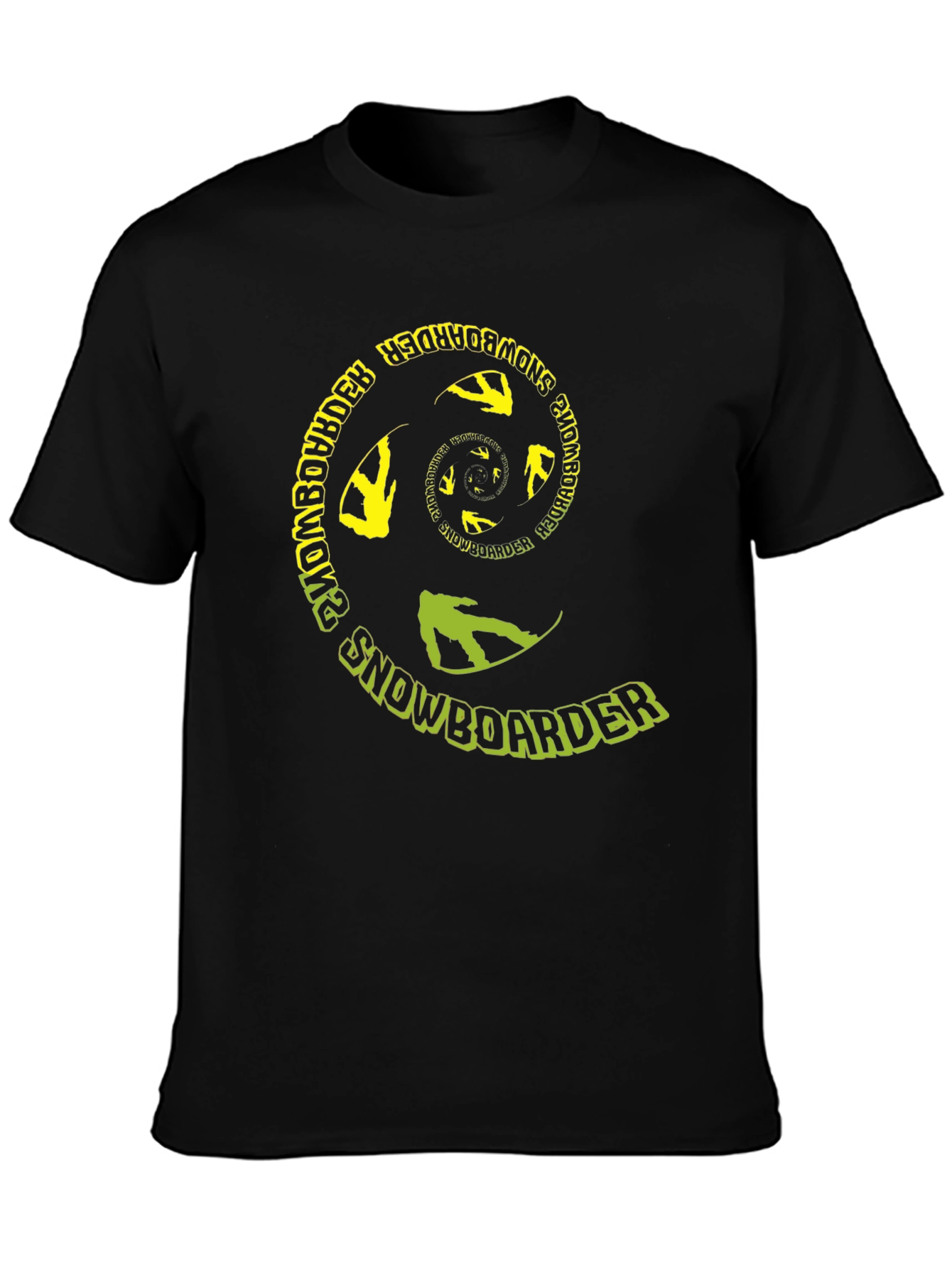 Snowboarder Spiral Graphic Tee - Black