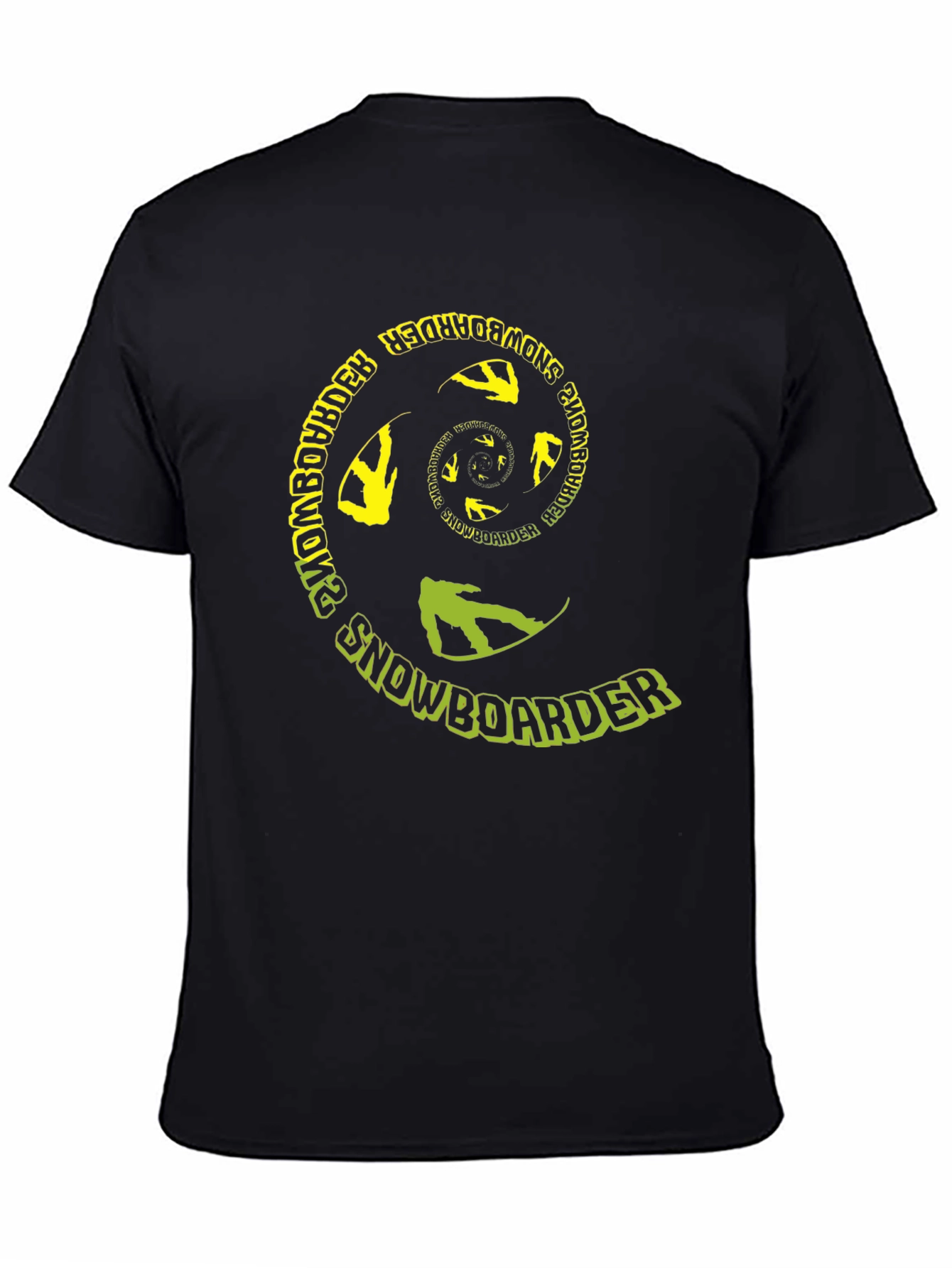 Snowboarder Spiral Graphic Tee - Black