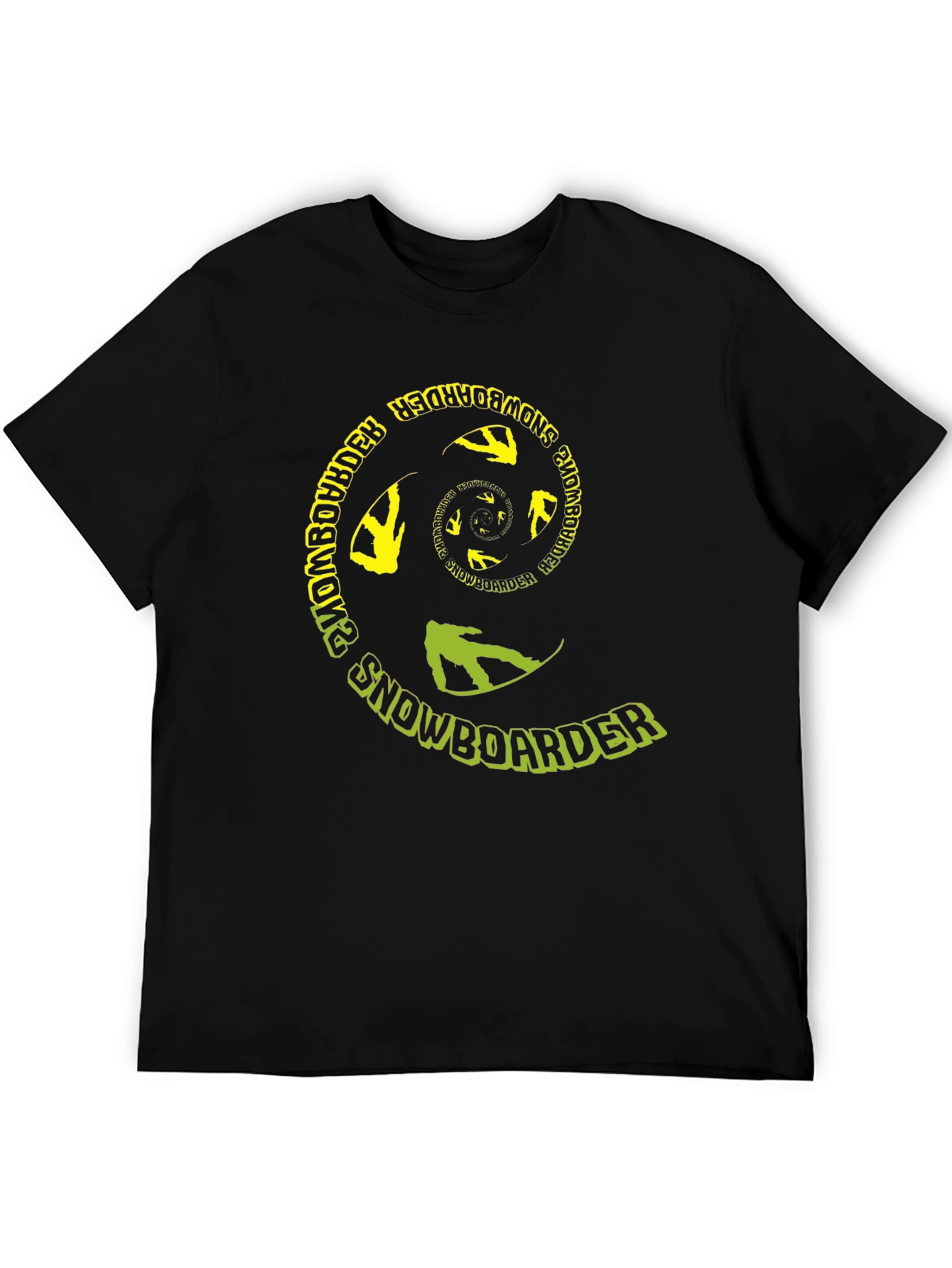Snowboarder Spiral Graphic Tee - Black