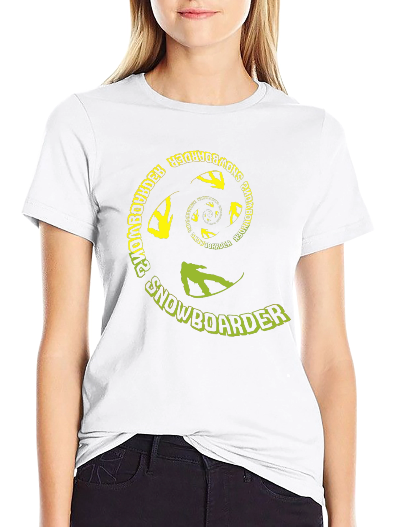Snowboarder Spiral Graphic Tee - Black