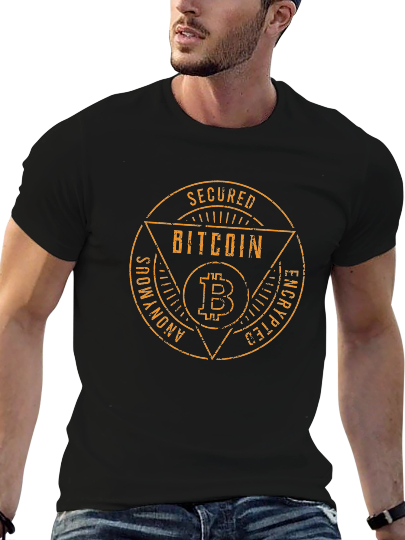 Secured Bitcoin Anonymous Encrypted Black T-Shirt