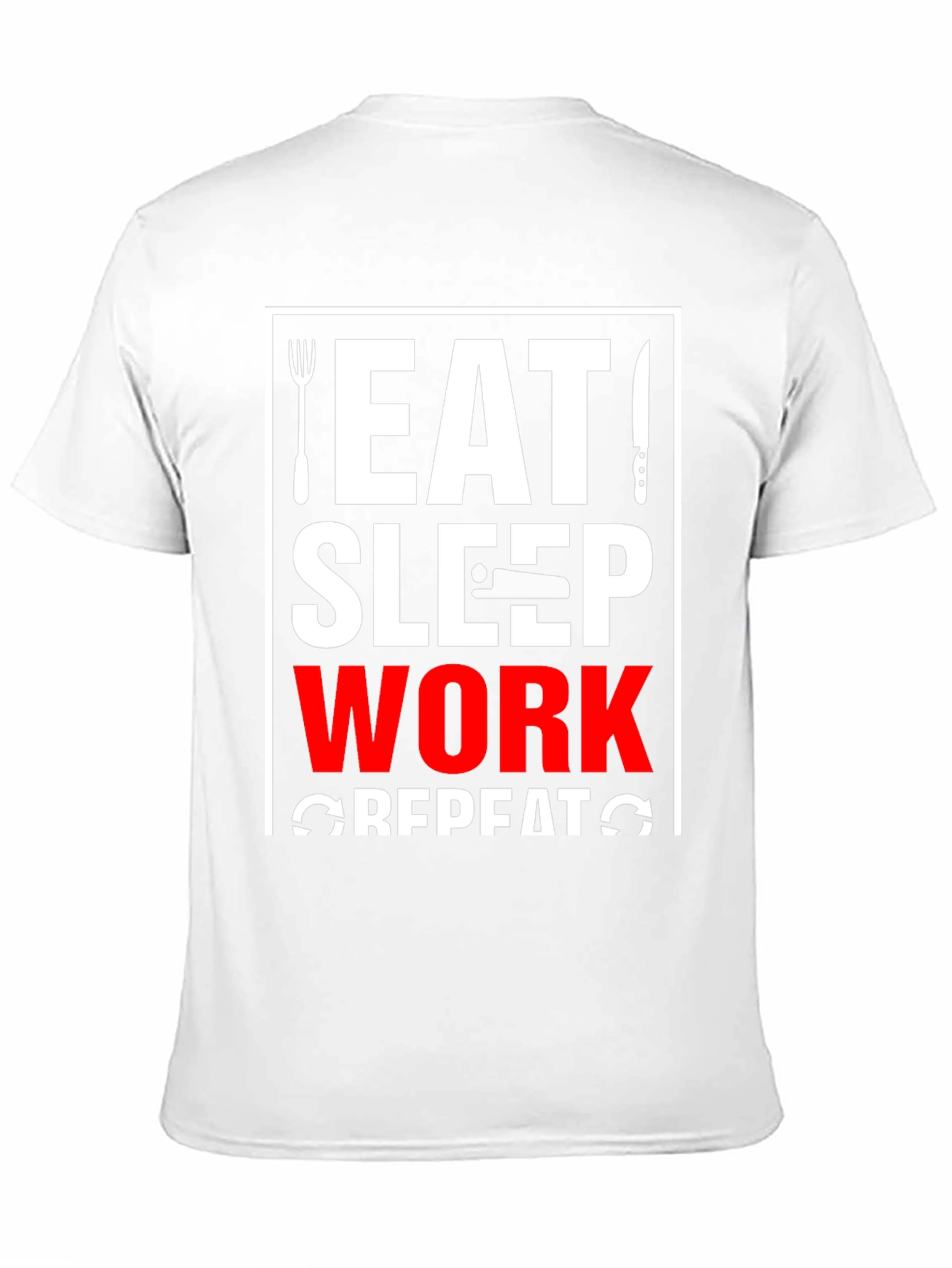 Eat Sleep Work Repeat Black T-Shirt