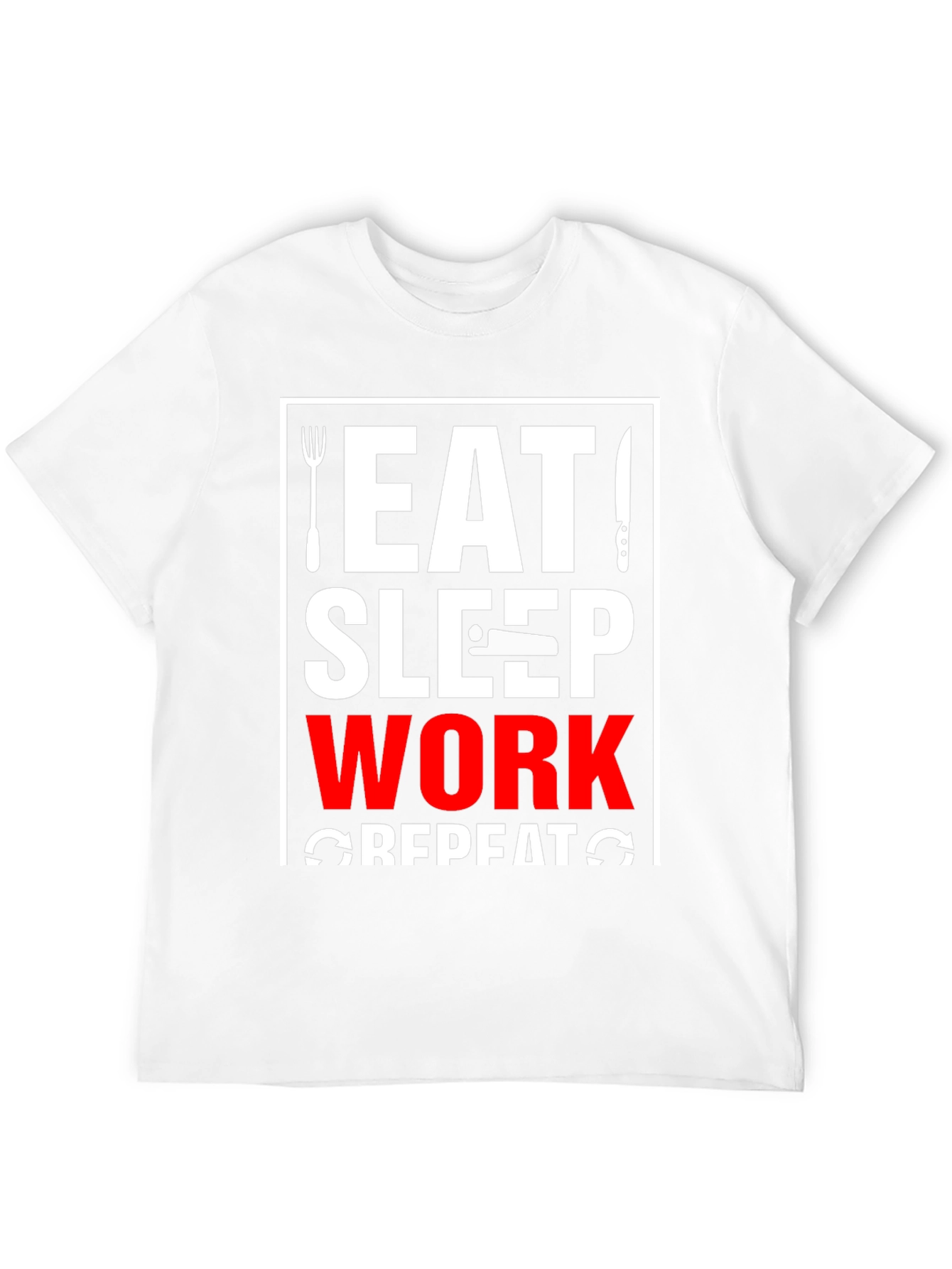 Eat Sleep Work Repeat Black T-Shirt