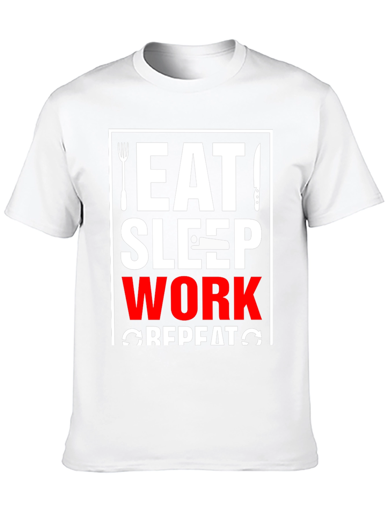 Eat Sleep Work Repeat Black T-Shirt