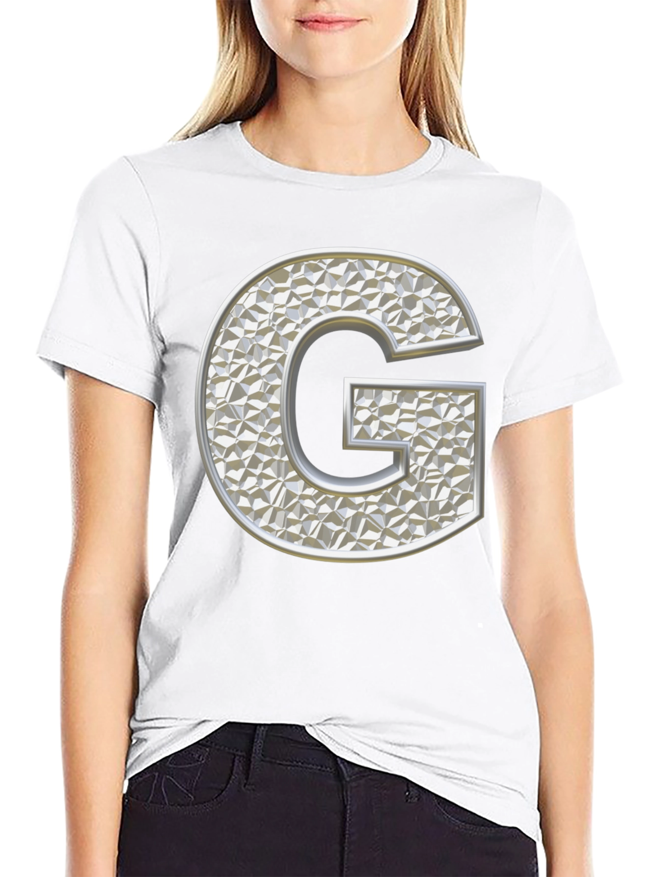 Letter G T-Shirt - Black Graphic Tee