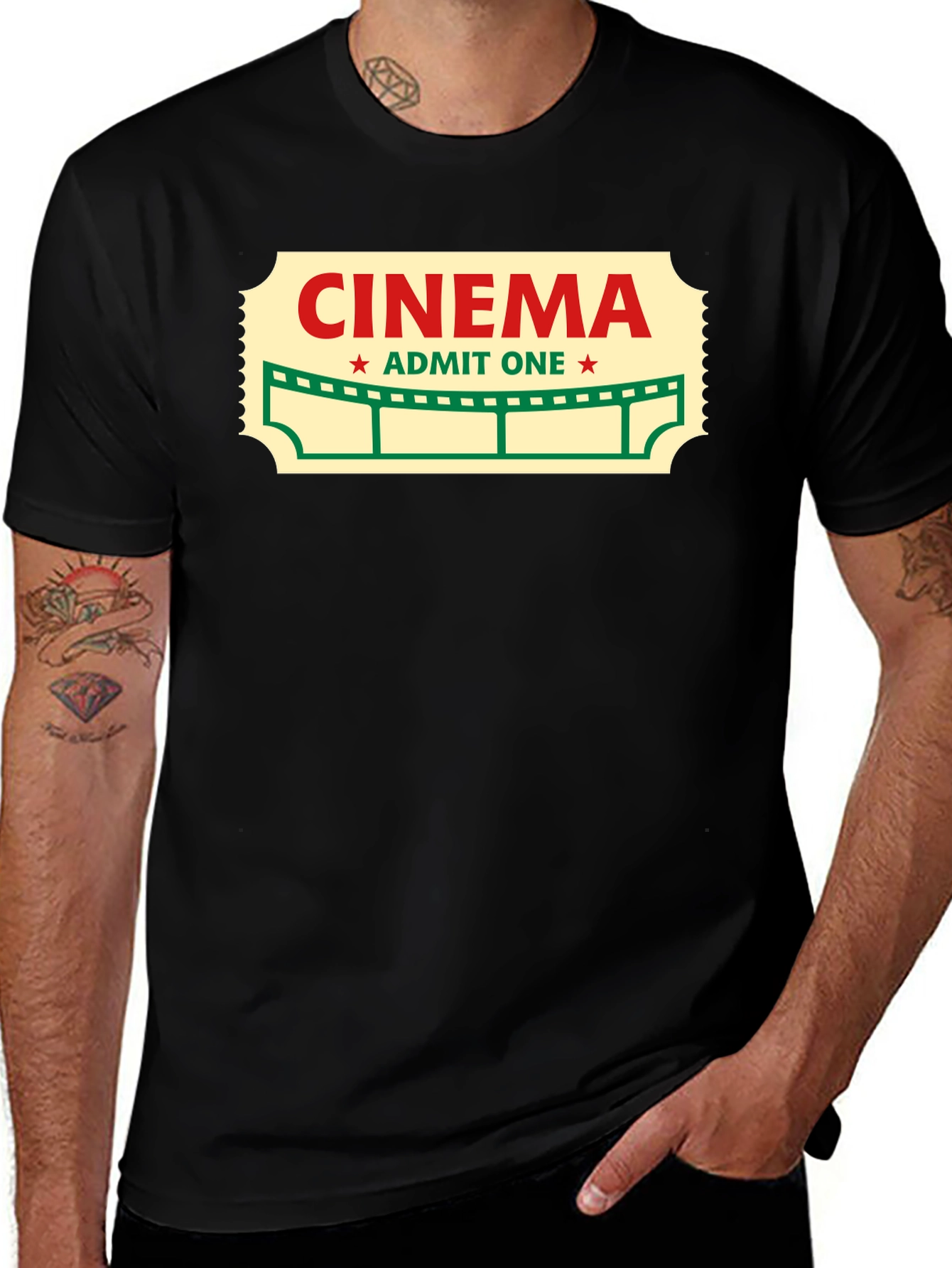 Cinema Ticket Graphic Tee - Classic Movie Lover T-Shirt
