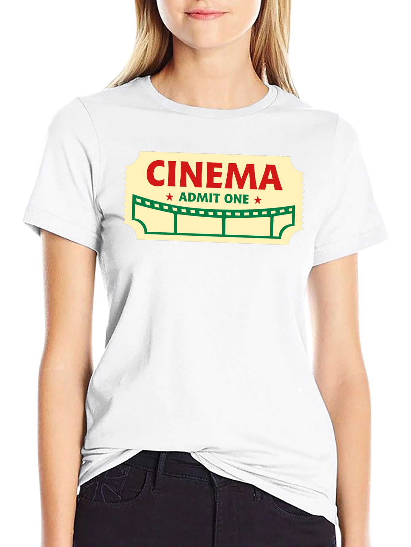 Cinema Ticket Graphic Tee - Classic Movie Lover T-Shirt