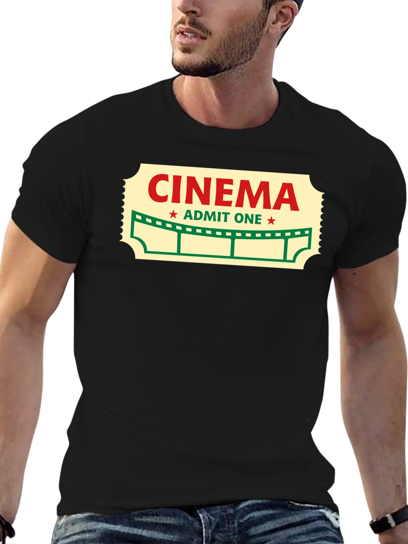Cinema Ticket Graphic Tee - Classic Movie Lover T-Shirt