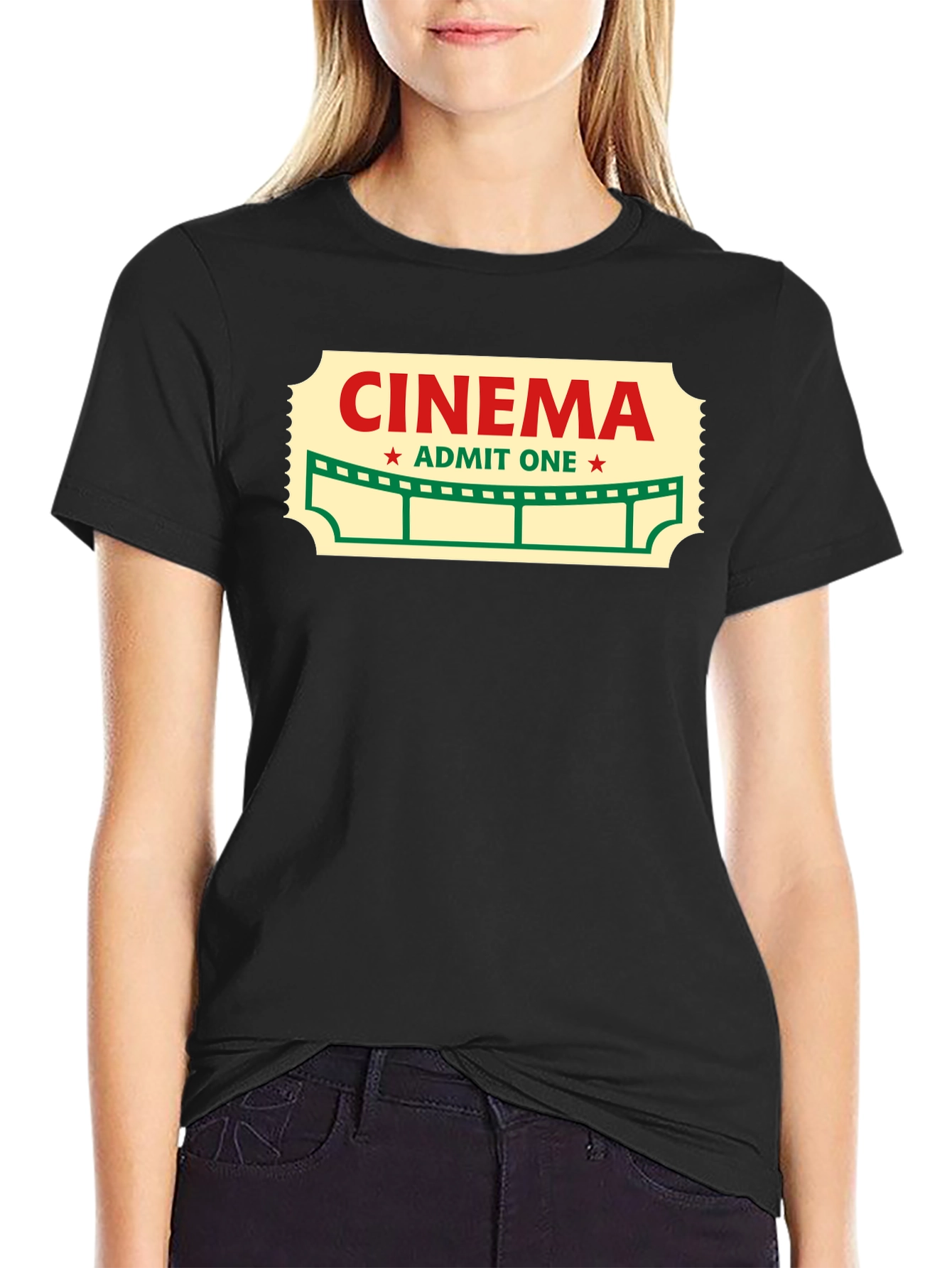 Cinema Ticket Graphic Tee - Classic Movie Lover T-Shirt