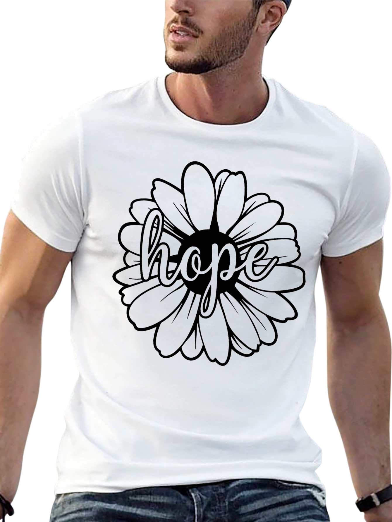 Hope Flower Graphic T-Shirt - Stylish Unisex Tee