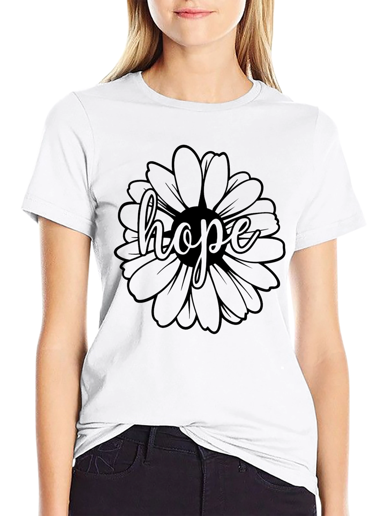 Hope Flower Graphic T-Shirt - Stylish Unisex Tee