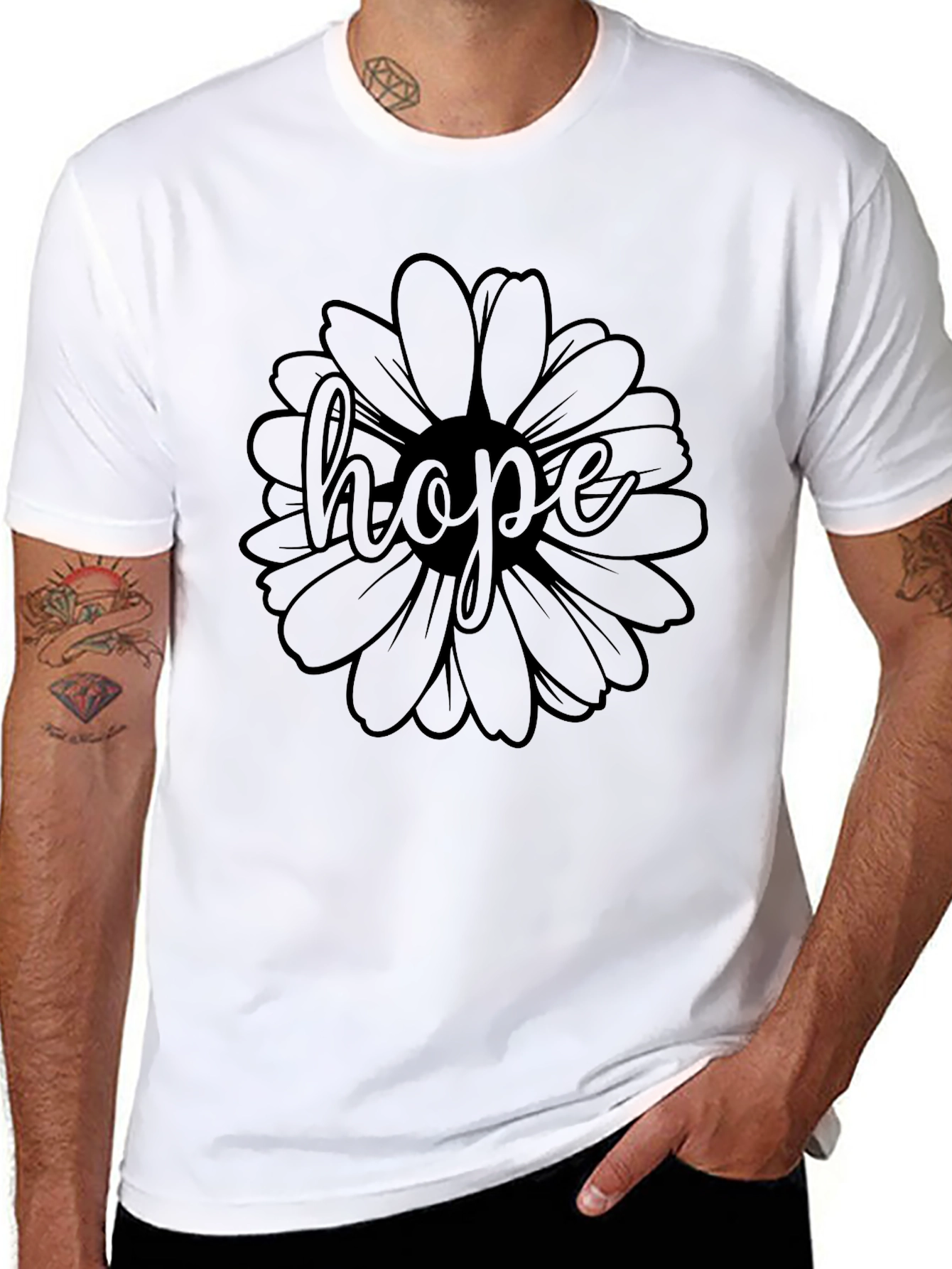 Hope Flower Graphic T-Shirt - Stylish Unisex Tee