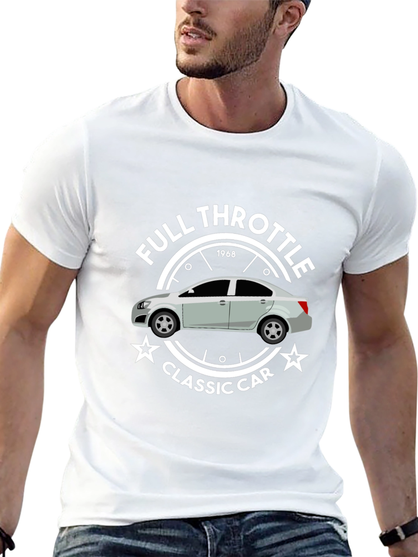 Full Throttle Classic Car 1968 Graphic T-Shirt