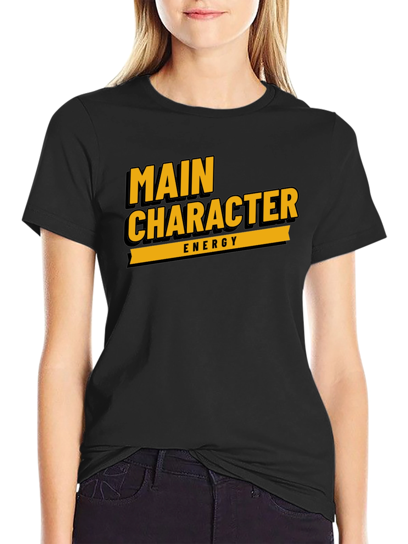 Main Character Energy Black Graphic Tee