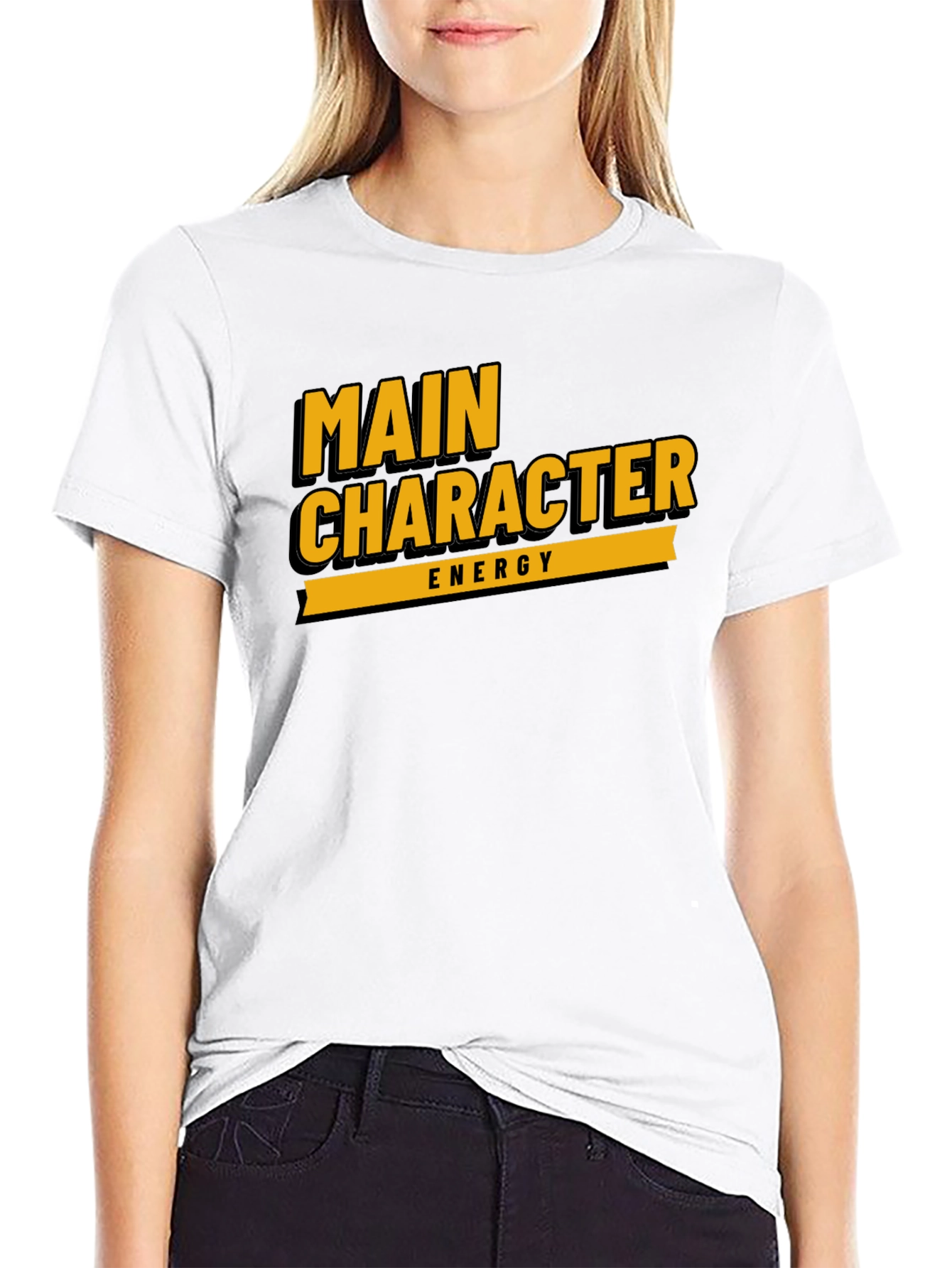 Main Character Energy Black Graphic Tee