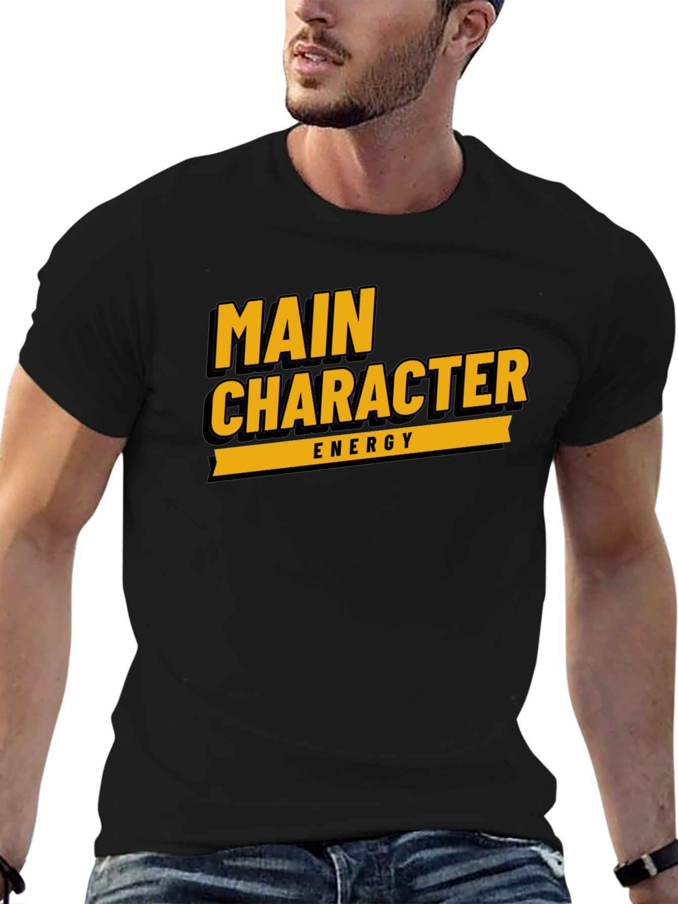 Main Character Energy Black Graphic Tee