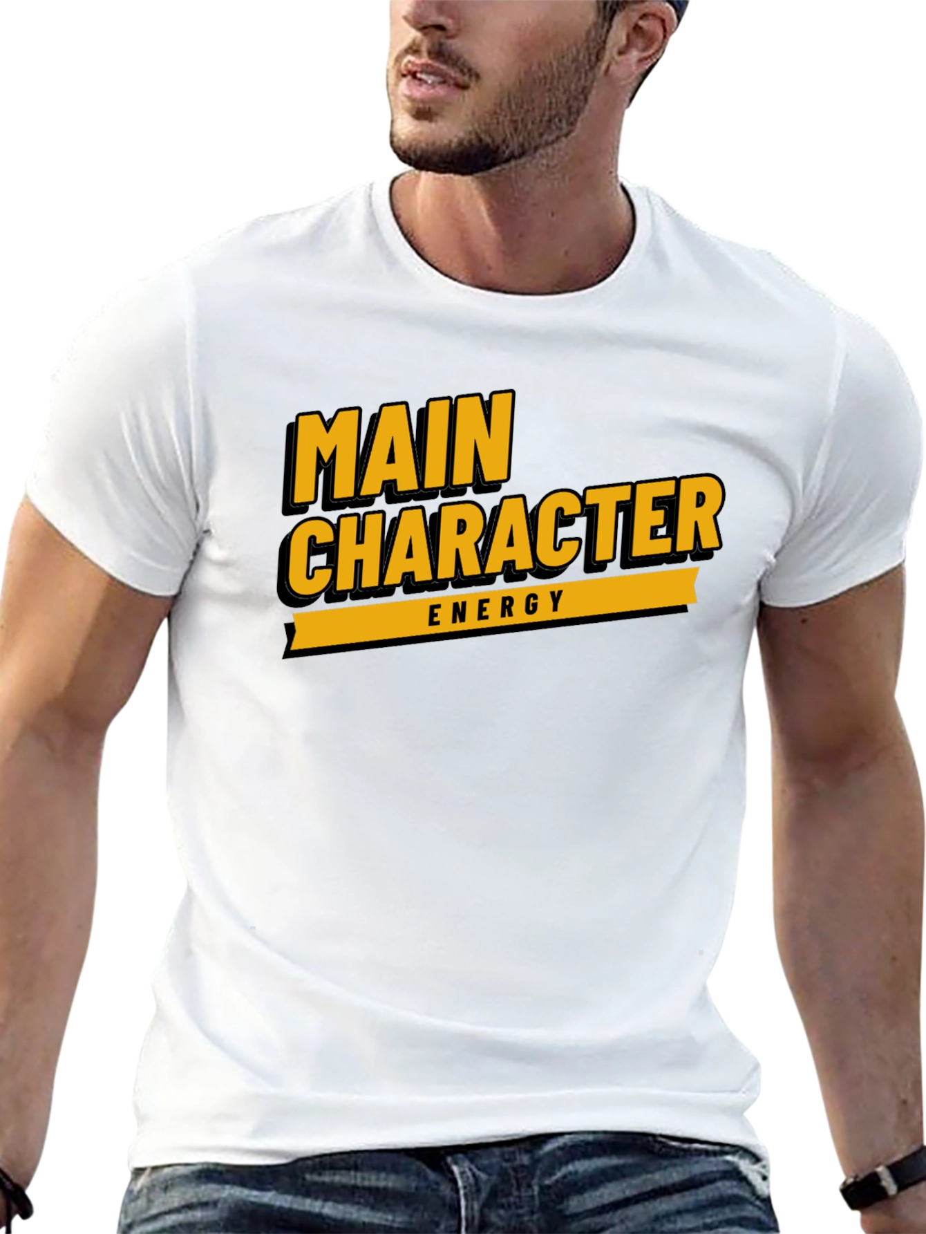 Main Character Energy Black Graphic Tee