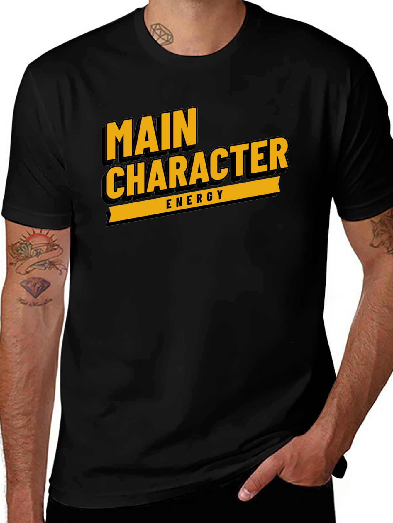 Main Character Energy Black Graphic Tee
