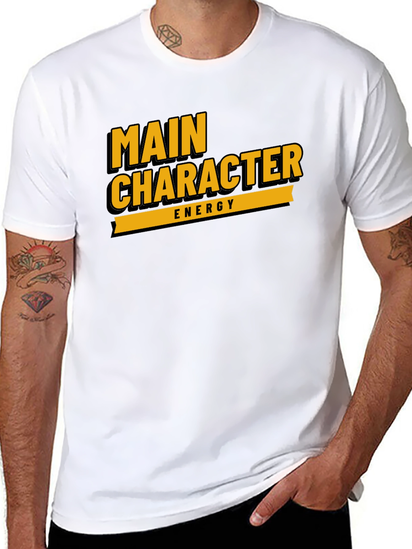 Main Character Energy Black Graphic Tee
