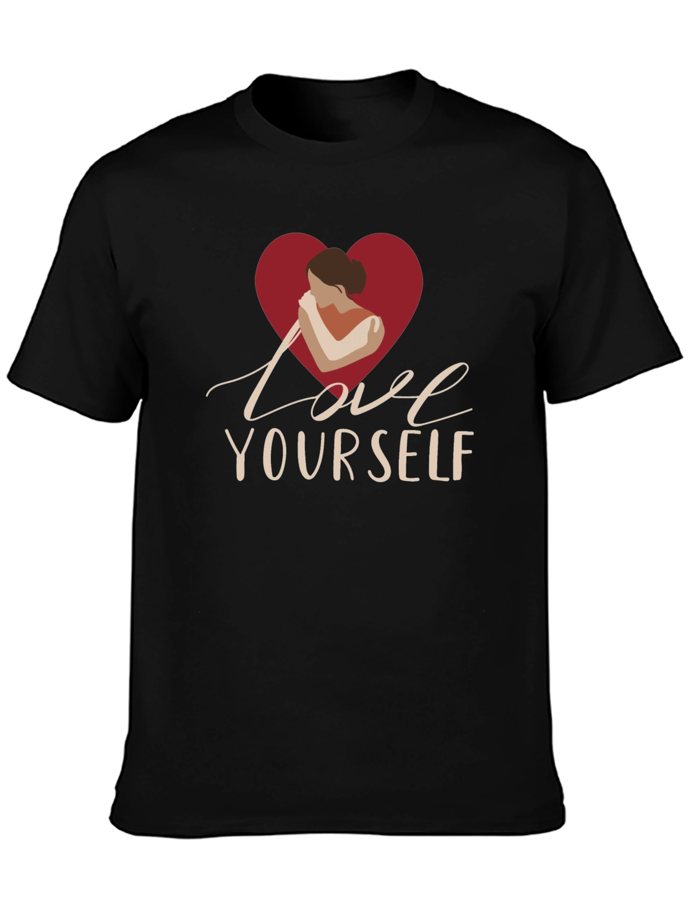 Love Yourself Graphic Print Black T-Shirt