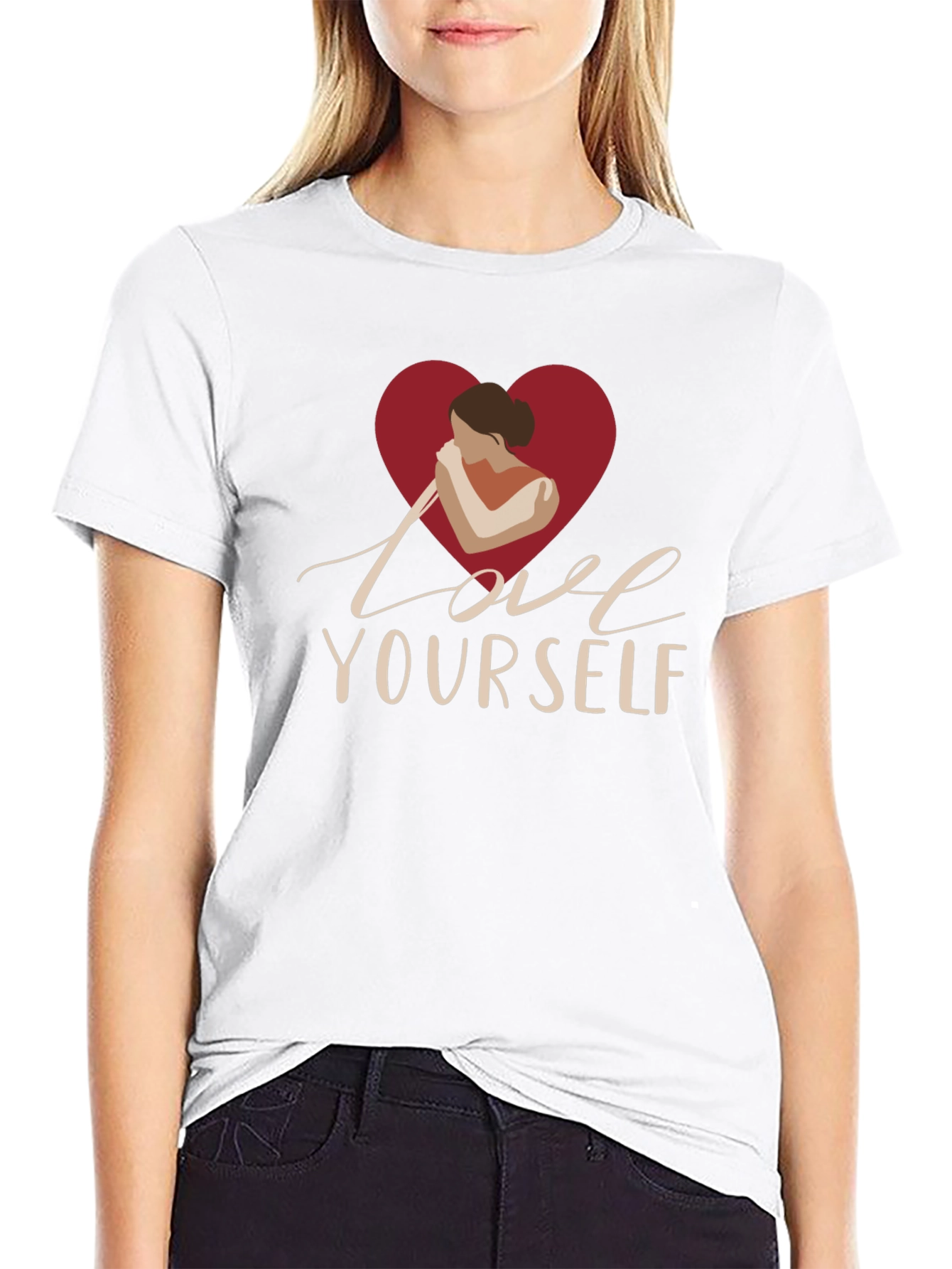 Love Yourself Graphic Print Black T-Shirt