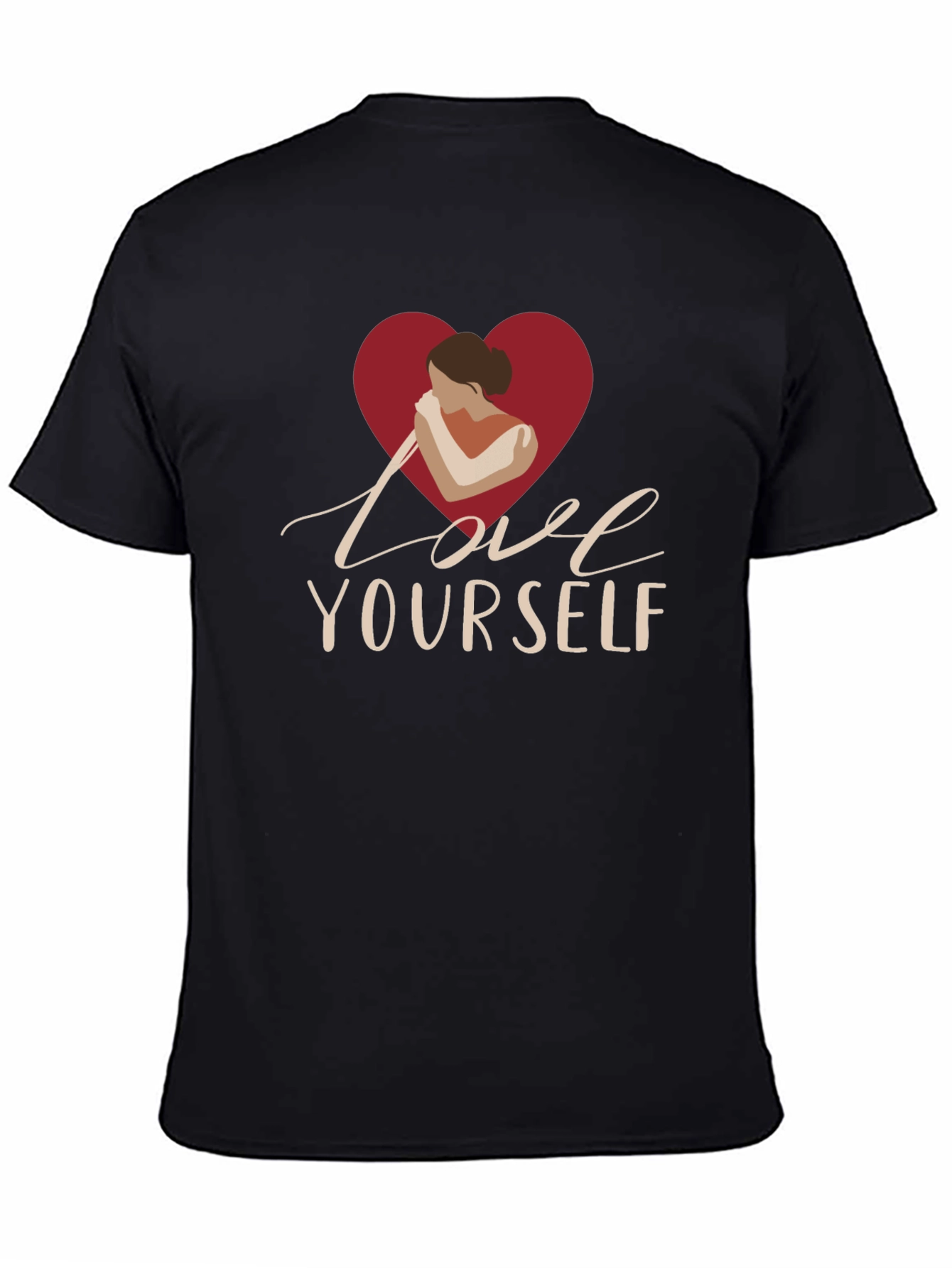 Love Yourself Graphic Print Black T-Shirt