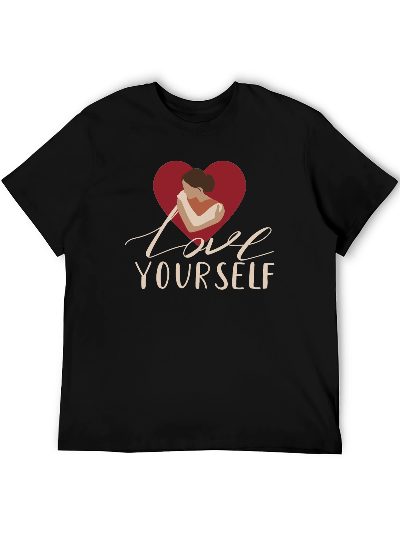 Love Yourself Graphic Print Black T-Shirt