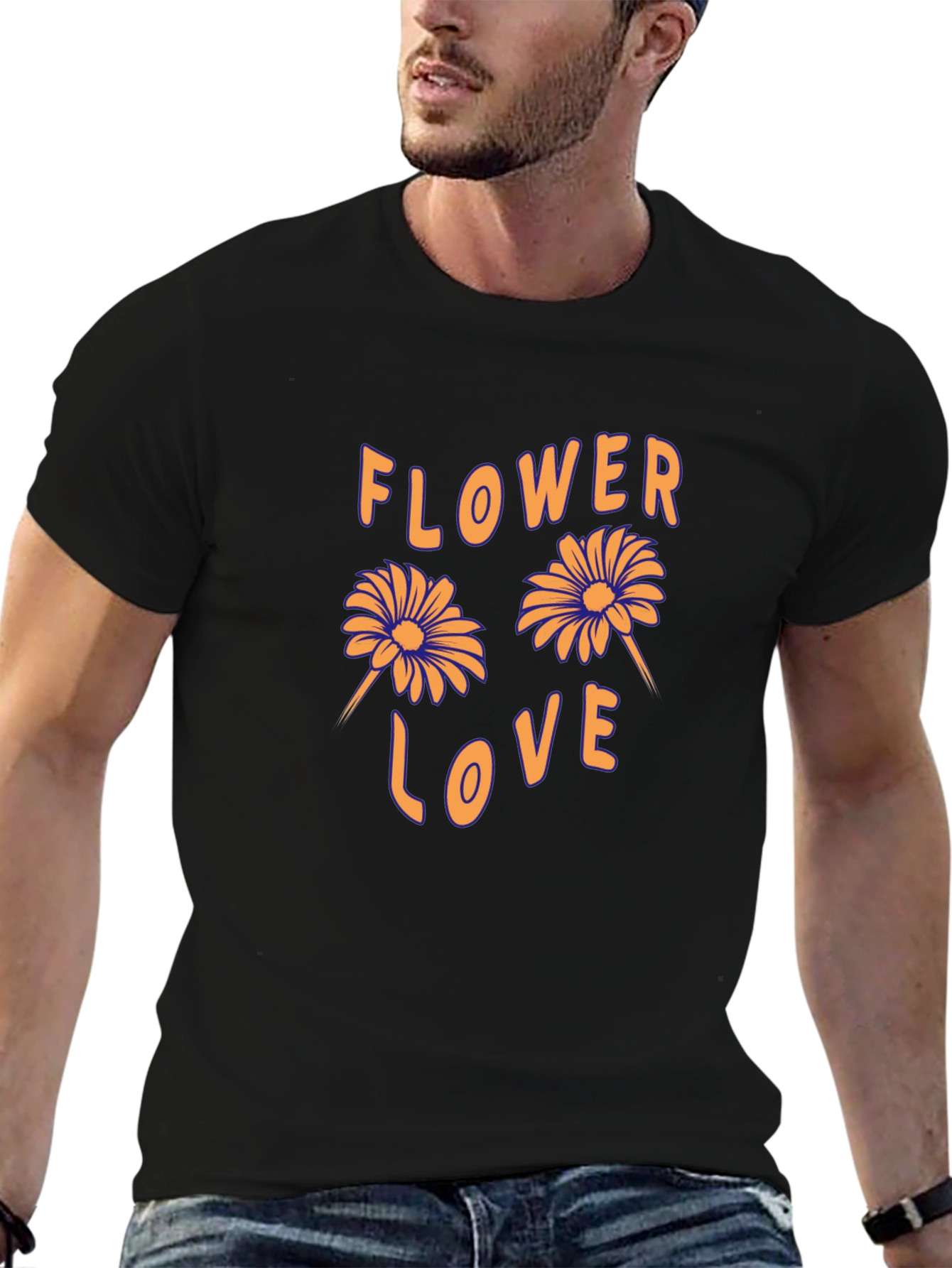 Flower Love Graphic Tee - Retro Style