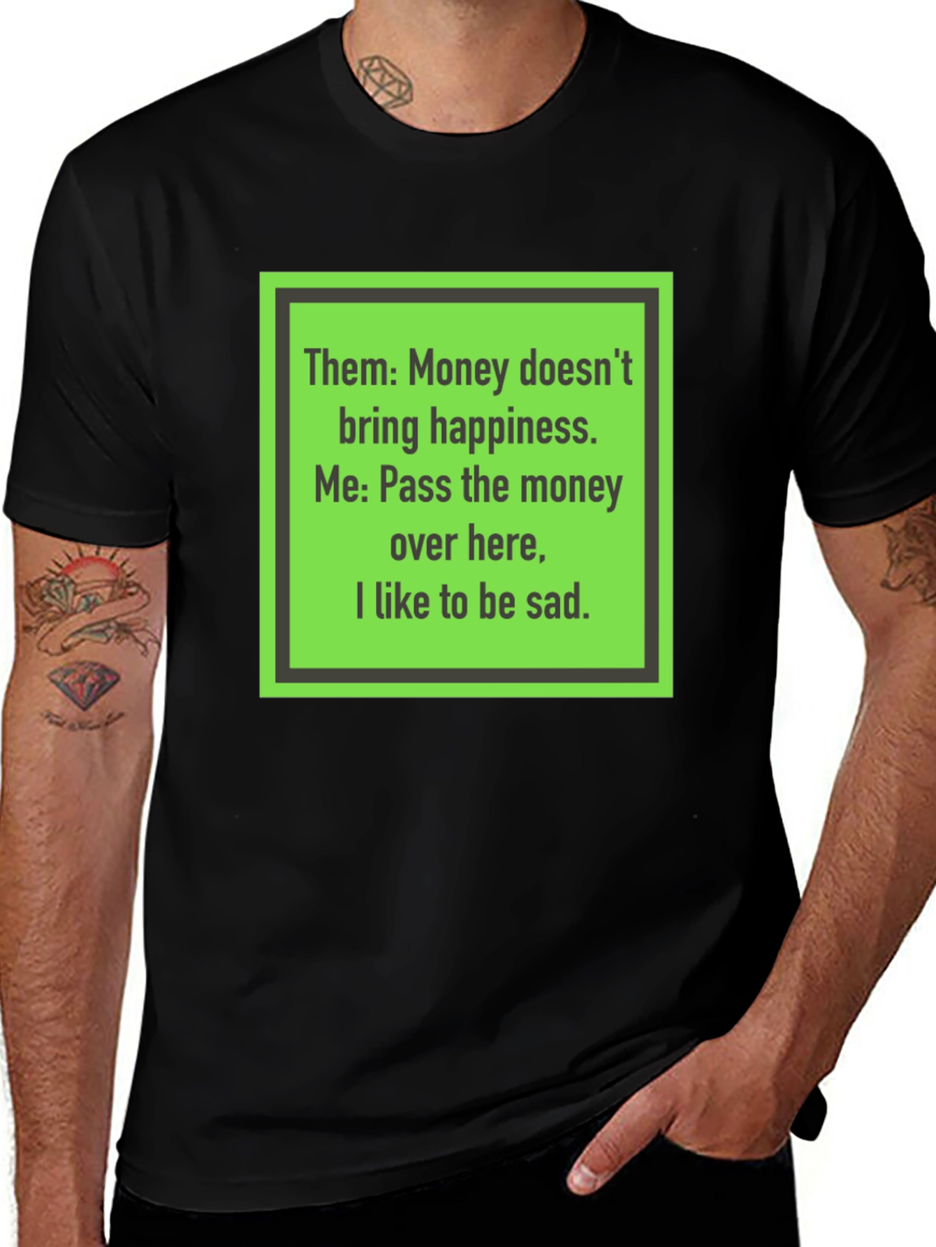 Funny Money Happiness Black T-Shirt