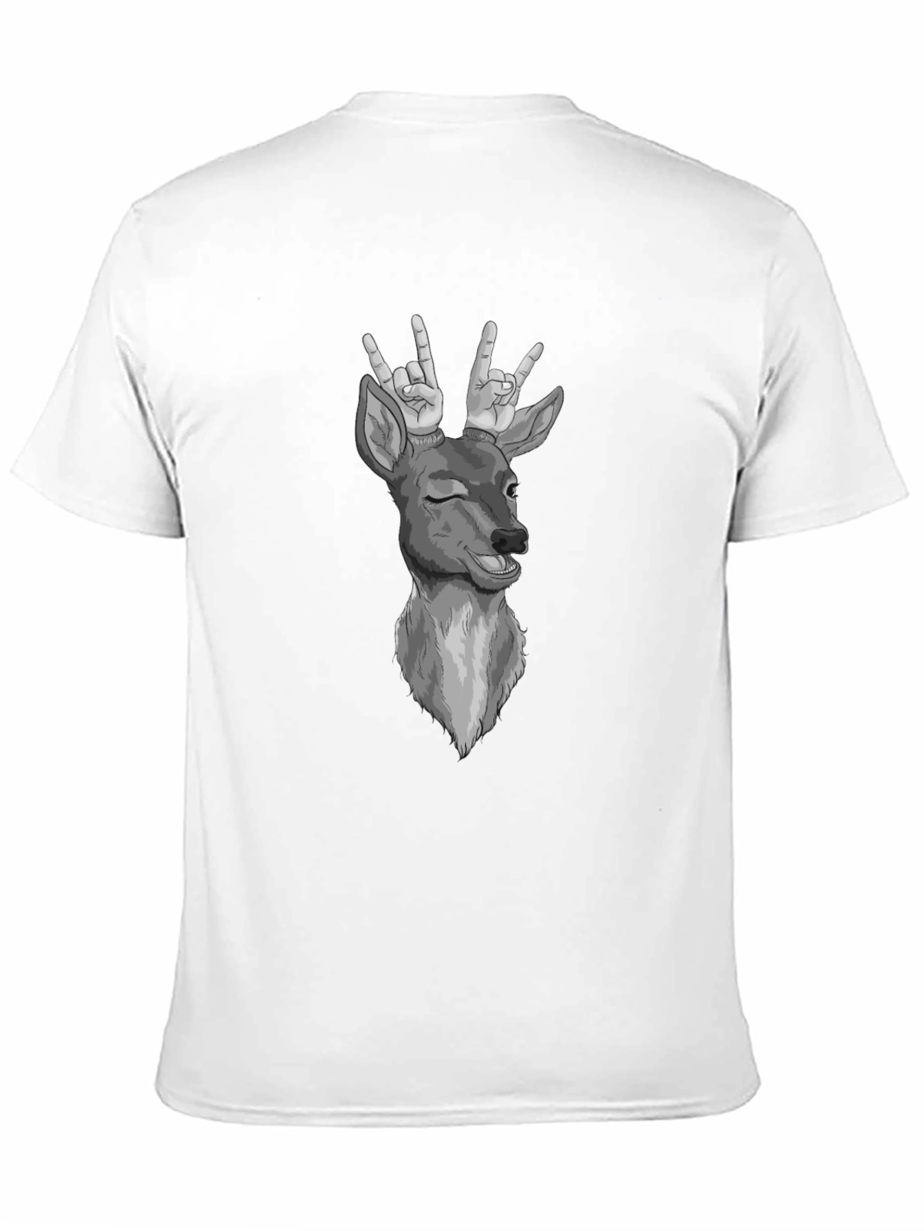 Funny Deer T-Shirt Rock On Graphic Tee