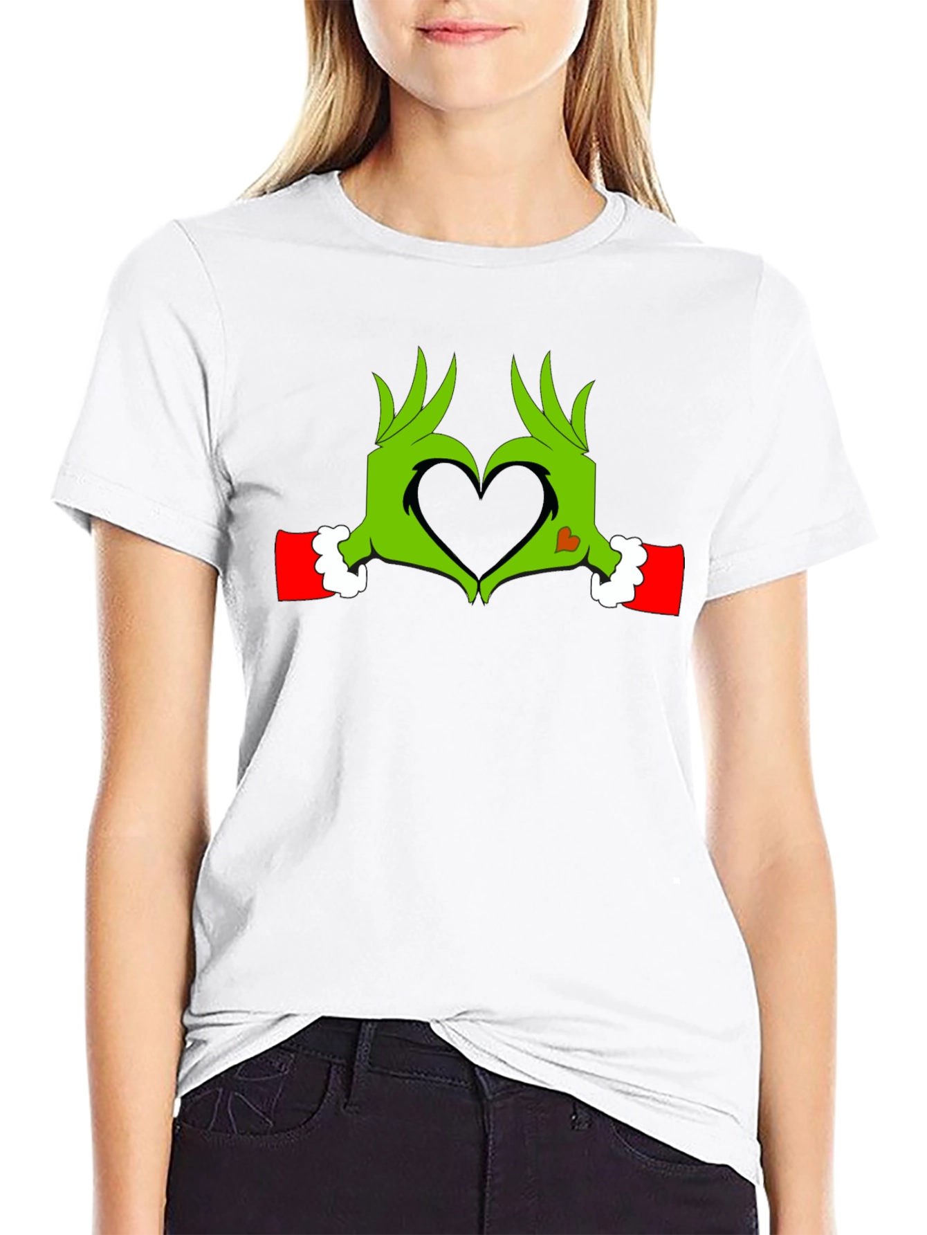 Grinch Heart Hands Graphic Tee