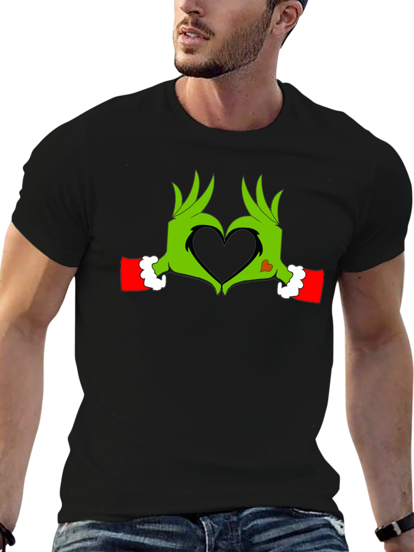 Grinch Heart Hands Graphic Tee