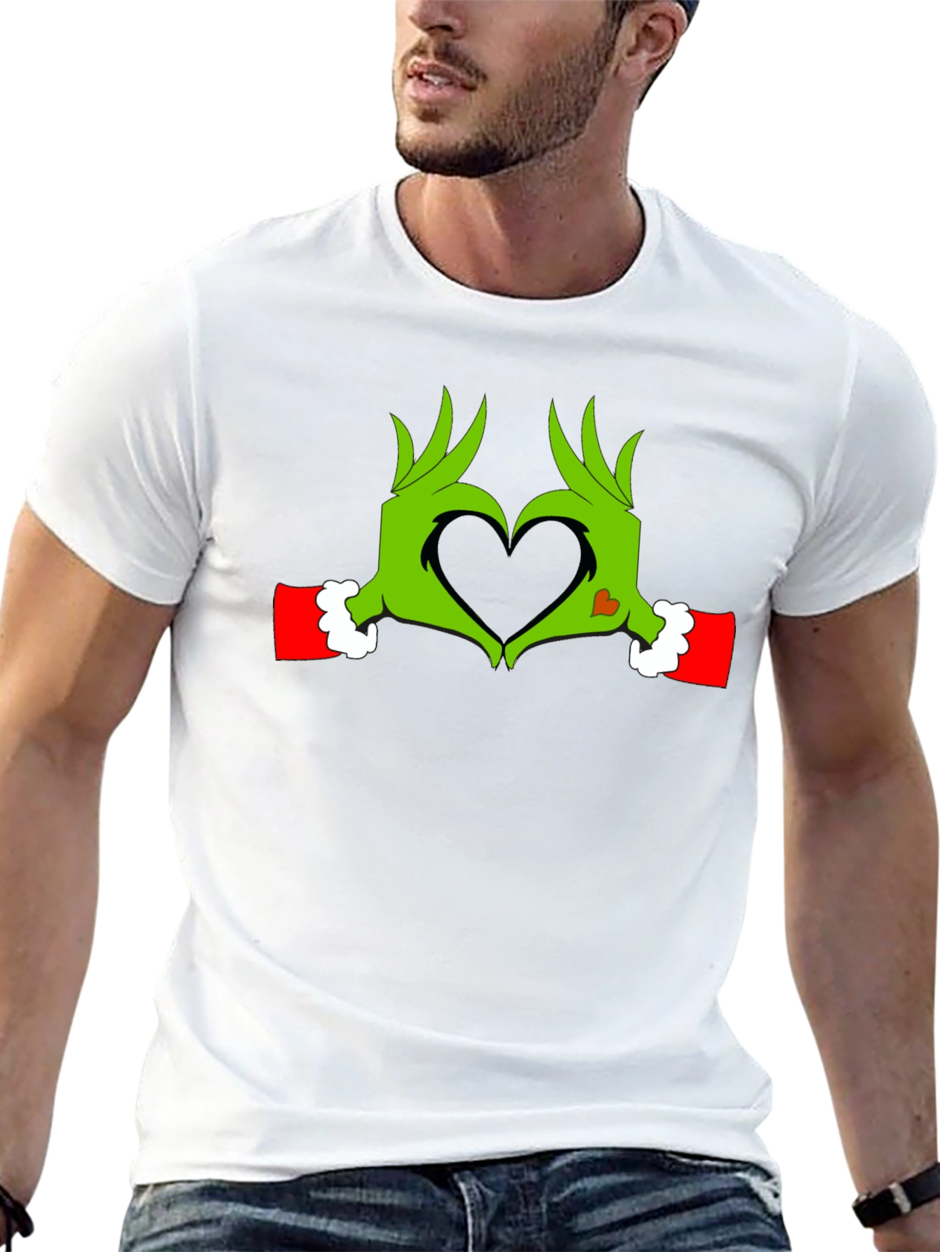 Grinch Heart Hands Graphic Tee