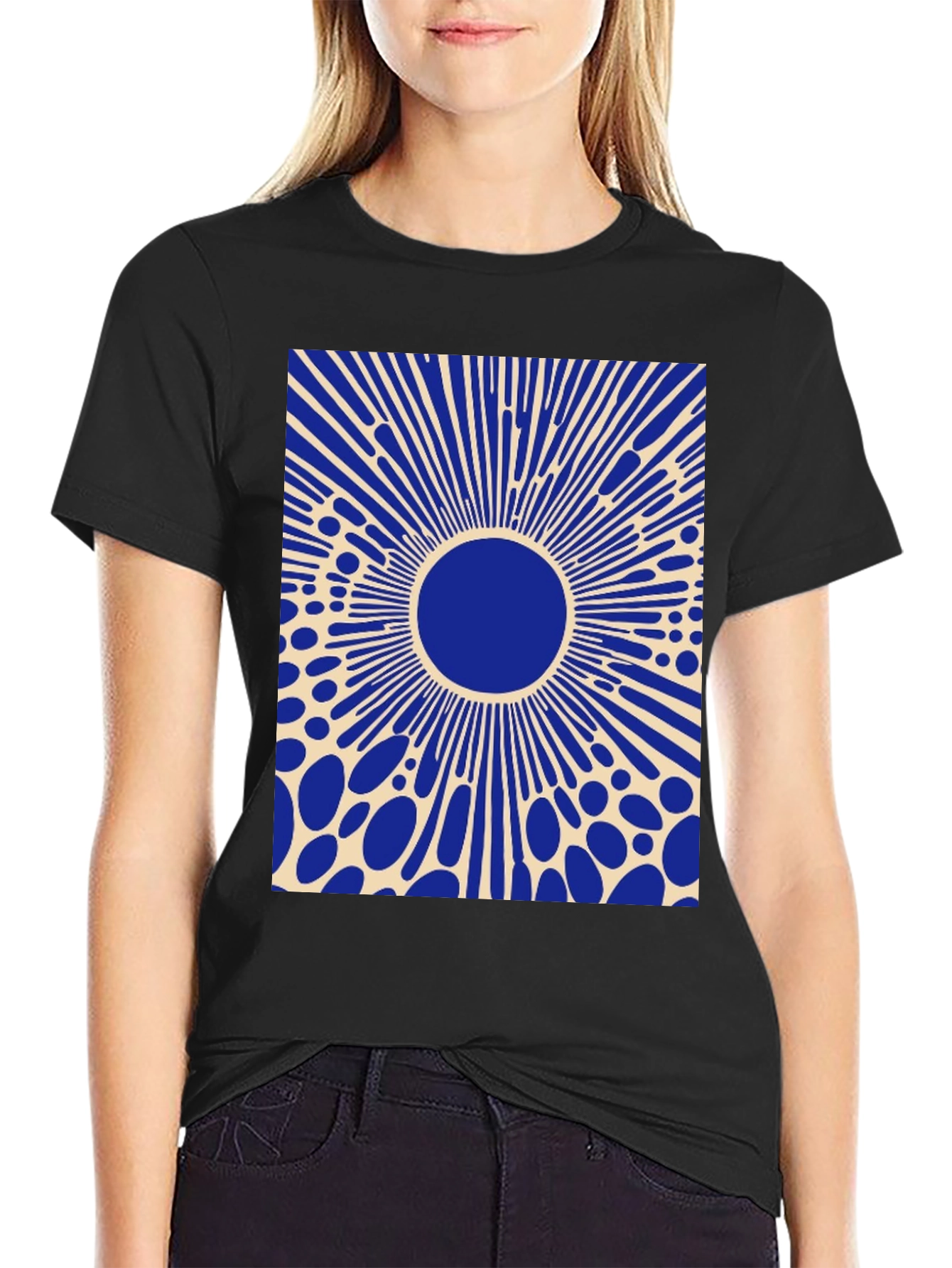 Abstract Graphic Tee - Blue Burst Design