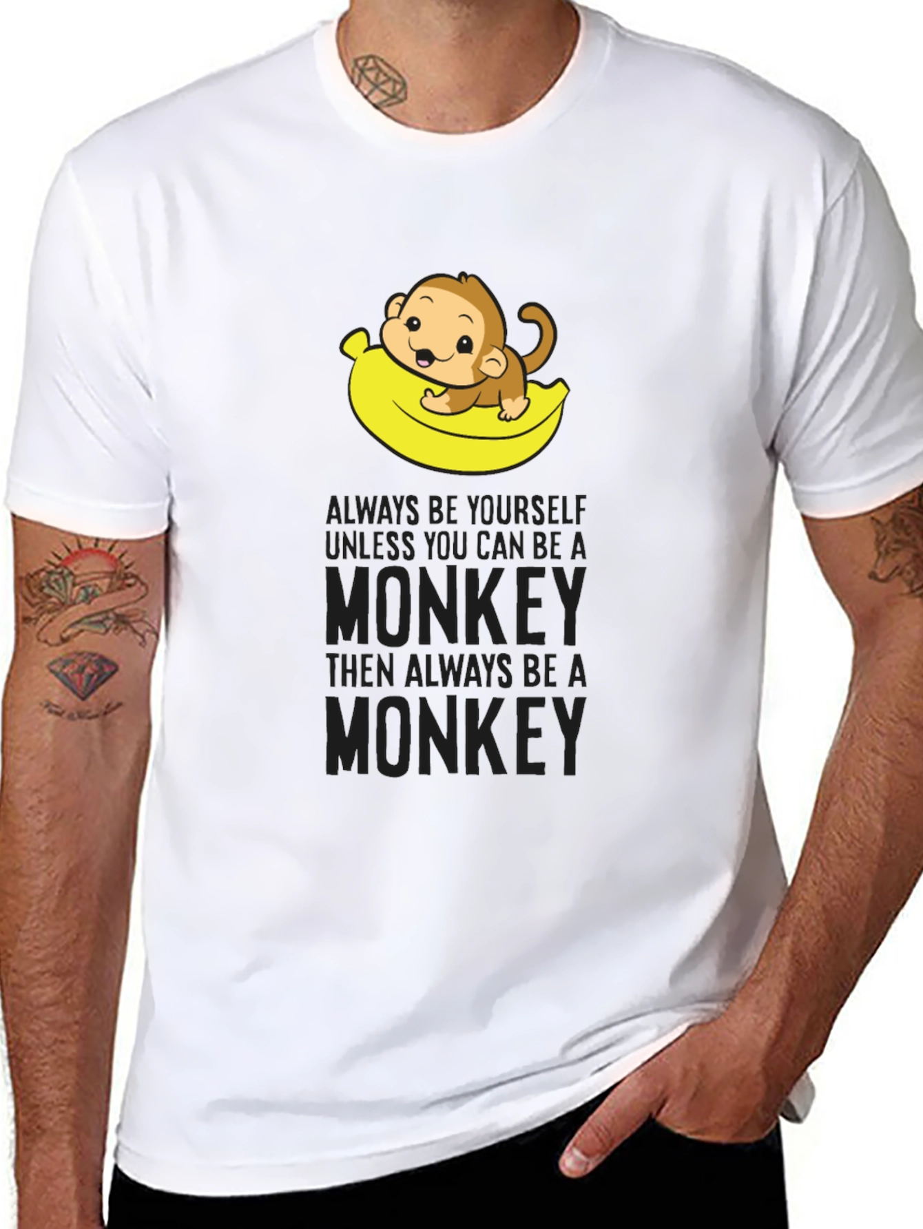 Funny Monkey Banana T-Shirt - Be Yourself!