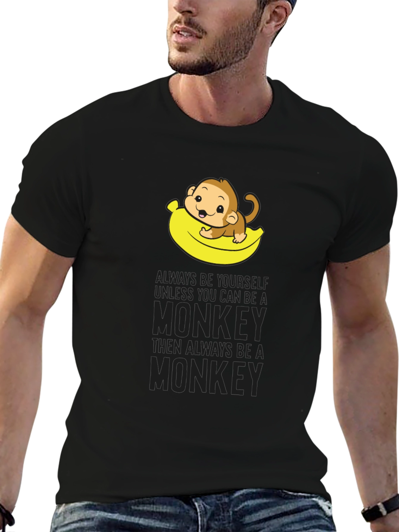 Funny Monkey Banana T-Shirt - Be Yourself!