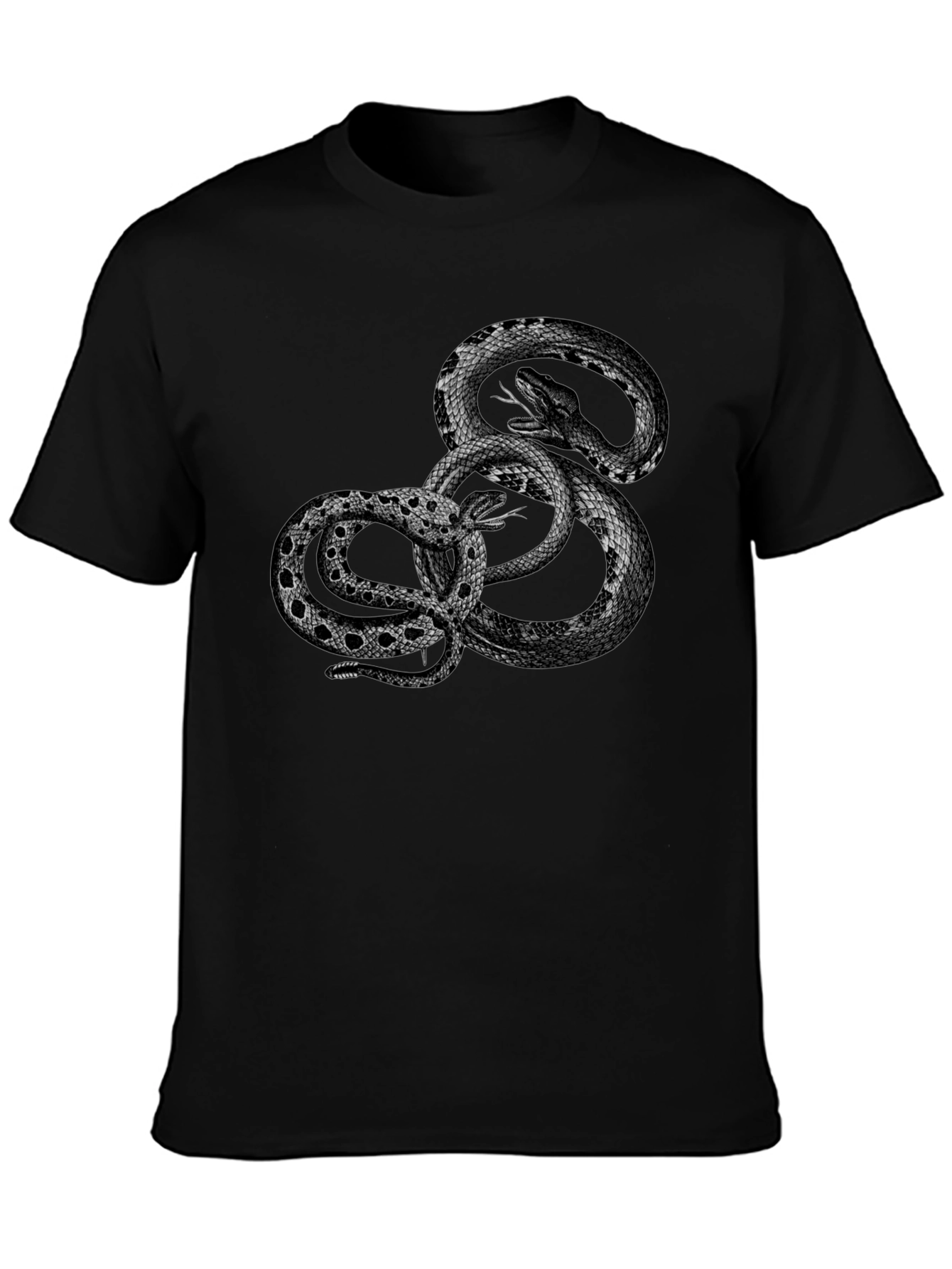 Black Snake Graphic Tee - Edgy Reptile Design