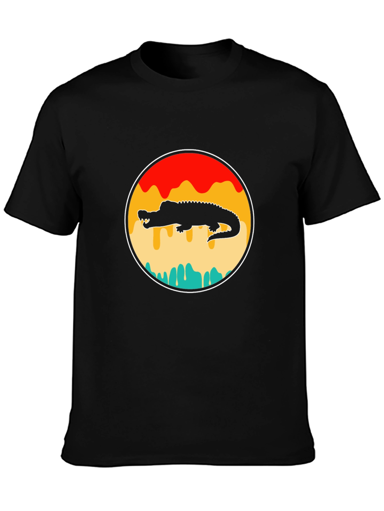 Retro Alligator Graphic Tee - Black