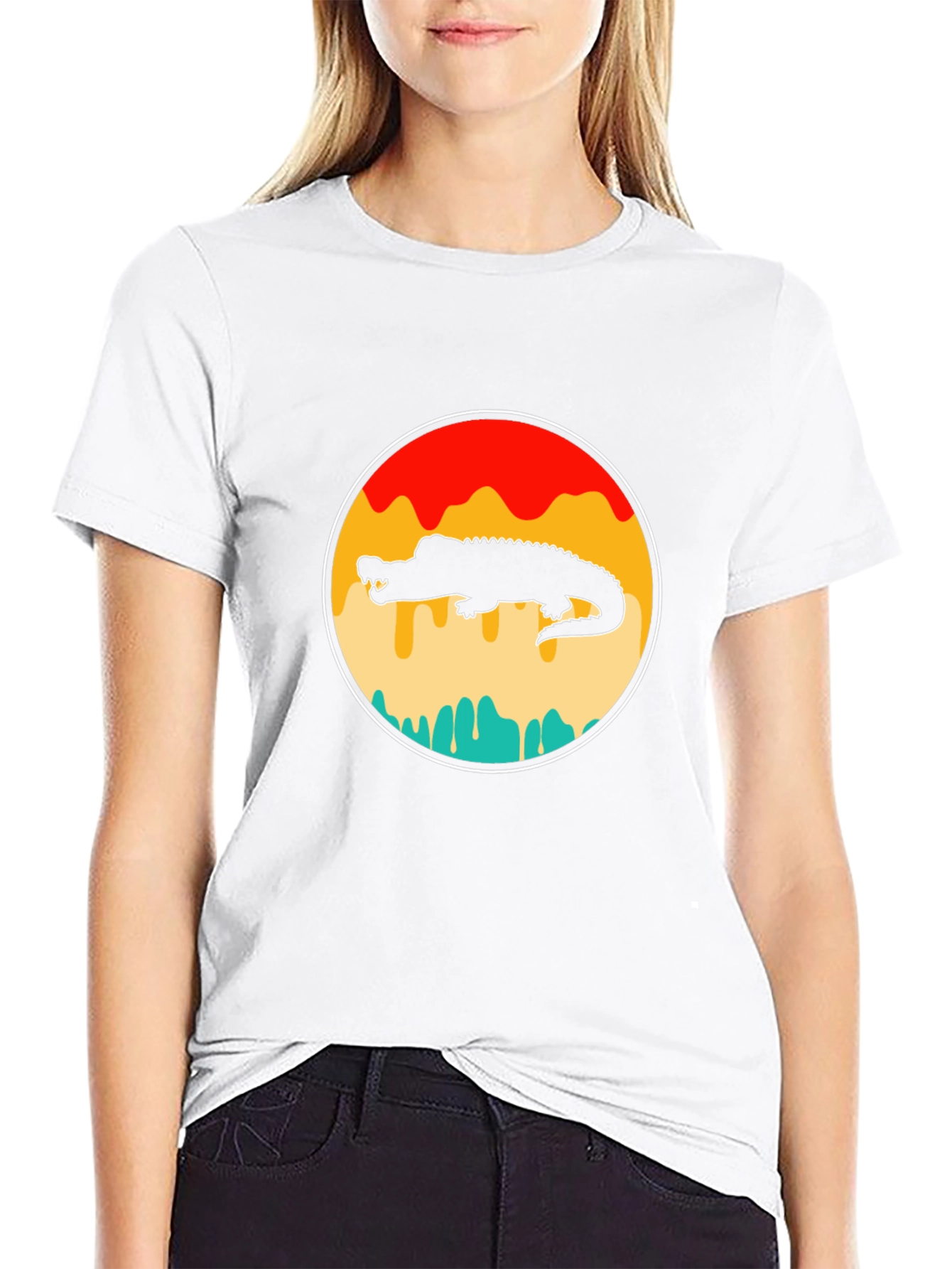 Retro Alligator Graphic Tee - Black